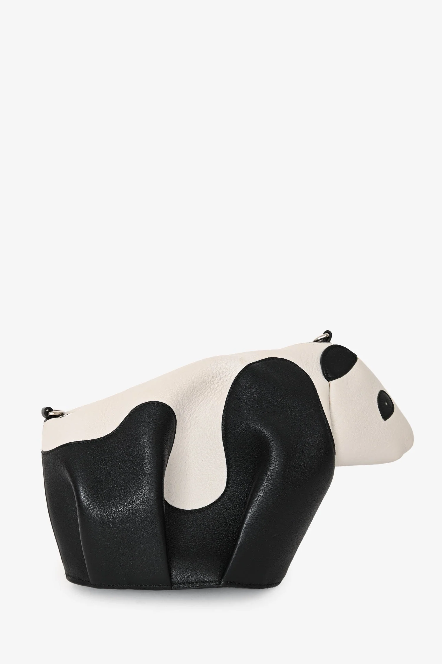 Loewe 2016 Black/White Leather Panda Animal Crossbody With Strap - Image 2