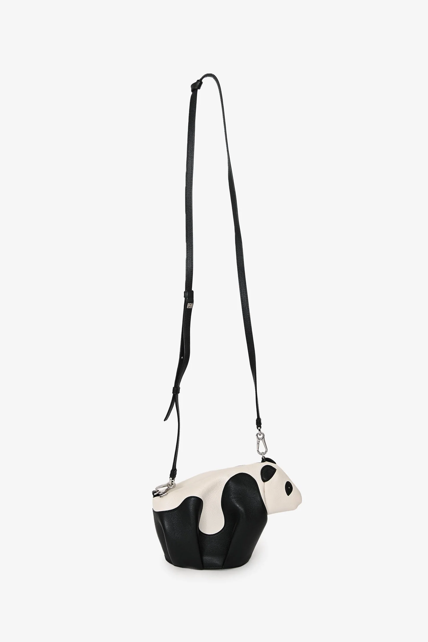 Loewe 2016 Black/White Leather Panda Animal Crossbody With Strap - Image 7