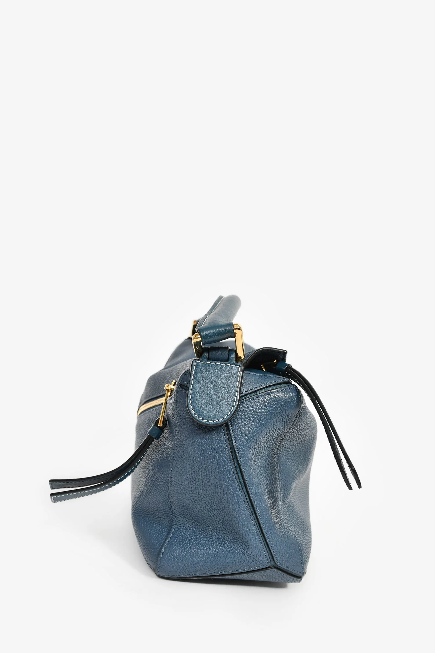Loewe 2017 Blue Leather Small Puzzle Bag with Strap - Image 3