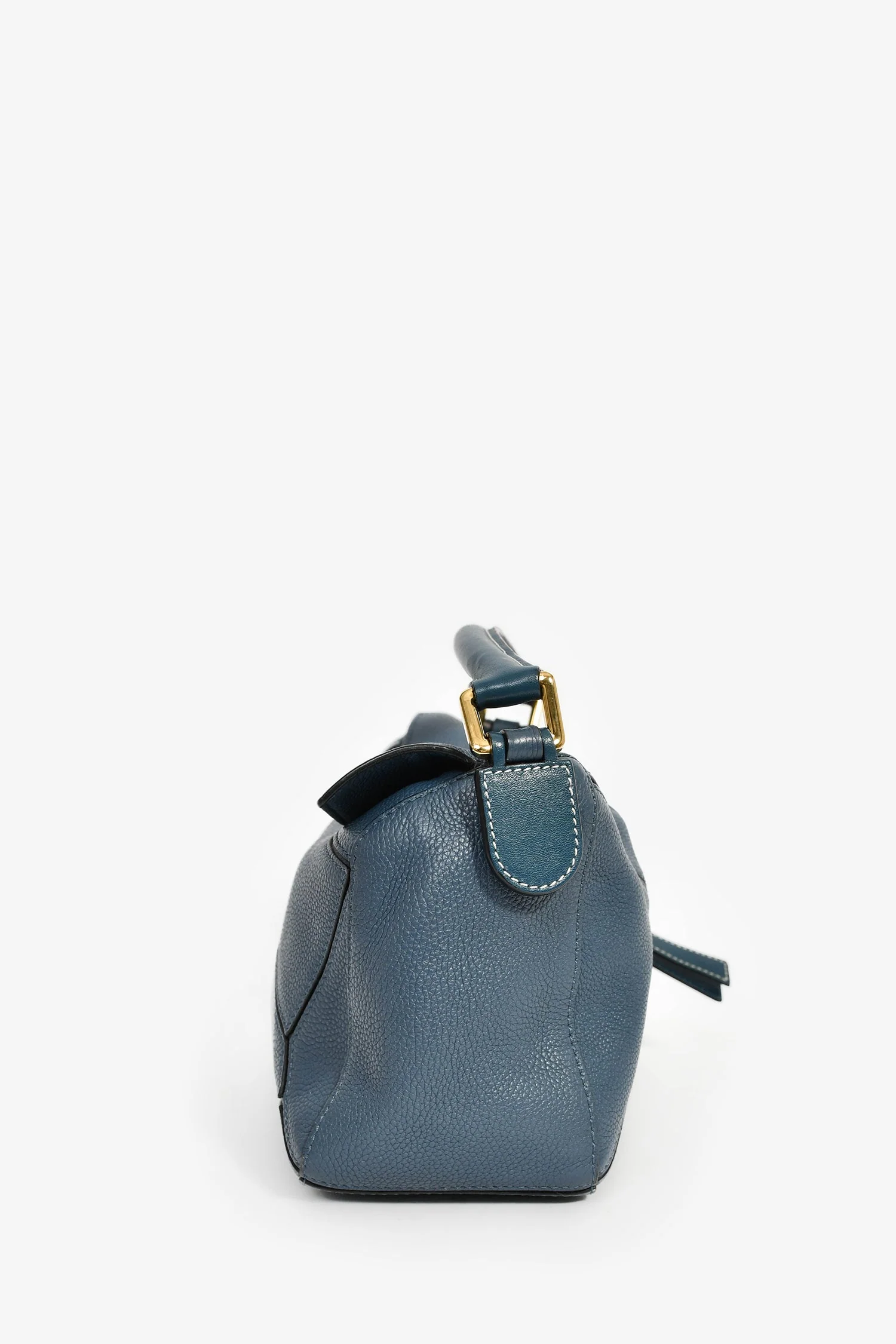 Loewe 2017 Blue Leather Small Puzzle Bag with Strap - Image 4