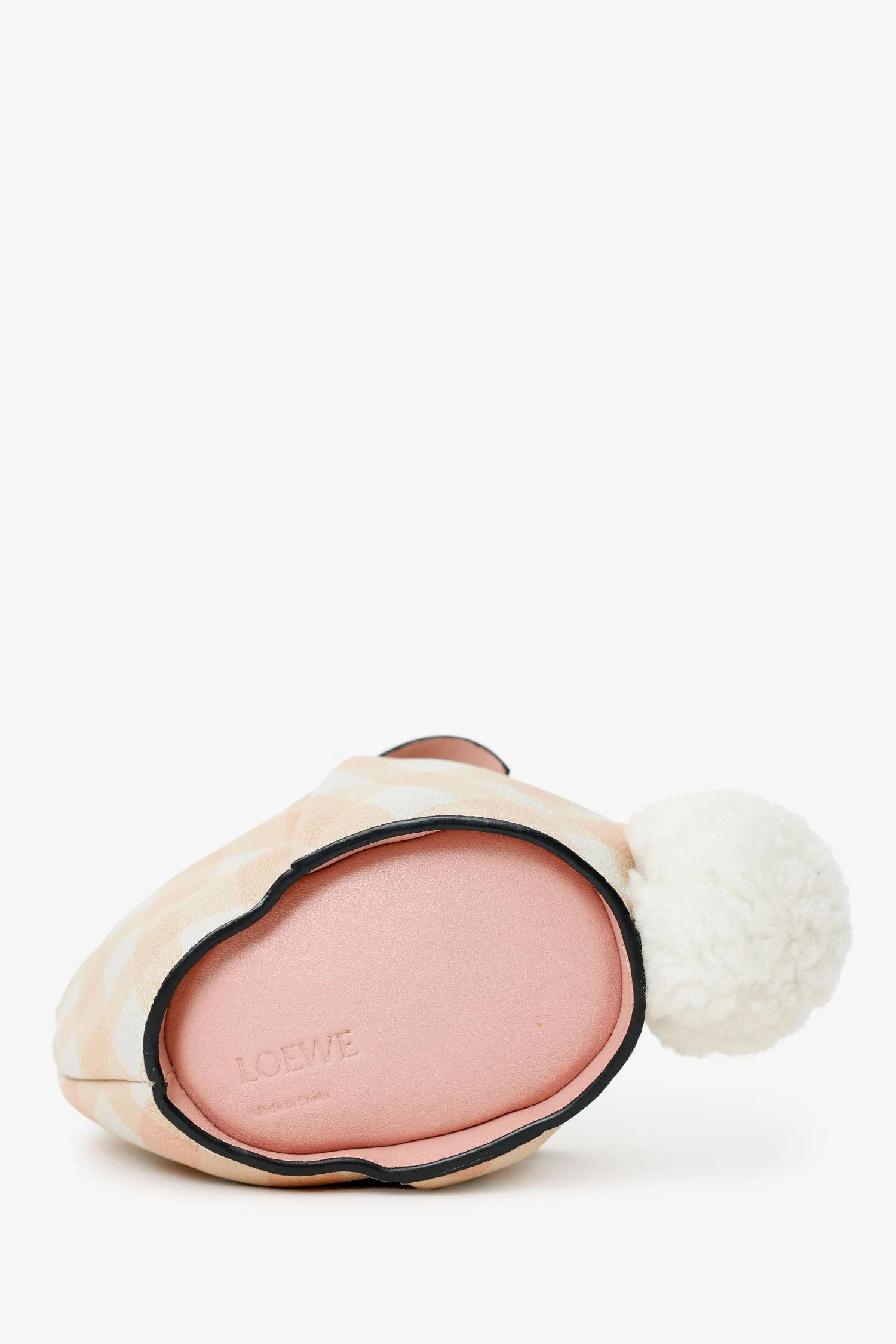Loewe 2018 Pink/White Gingham Leather Bunny Crossbody Bag - Image 5