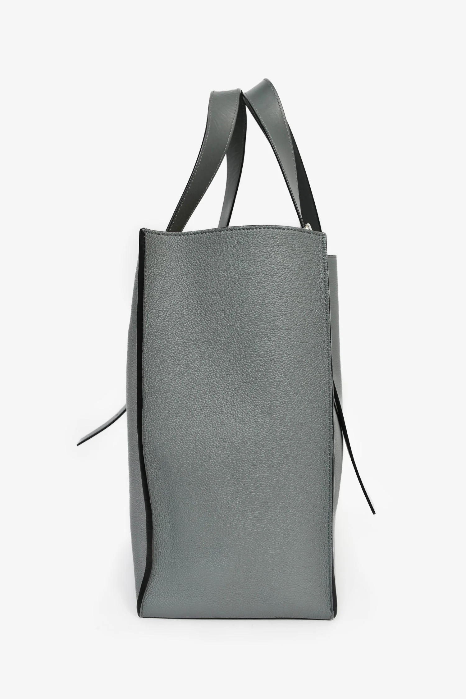 Loewe 2019 Asphalt Grey Leather Buckle Tote - Image 3