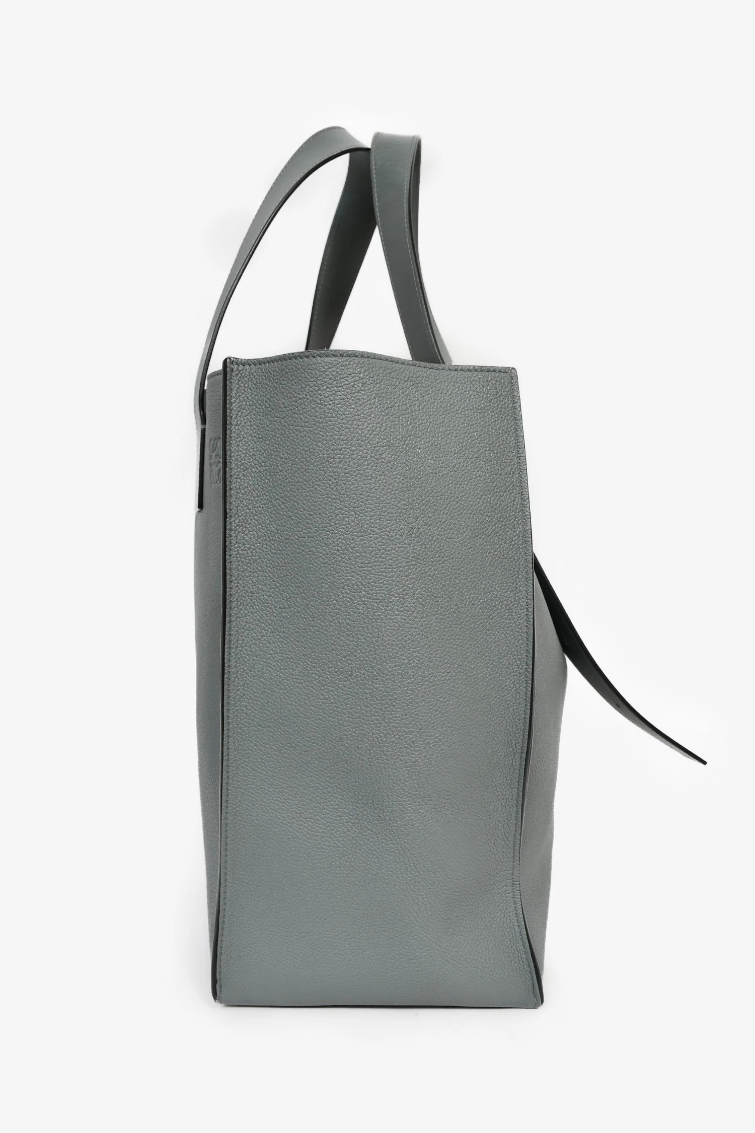 Loewe 2019 Asphalt Grey Leather Buckle Tote - Image 4