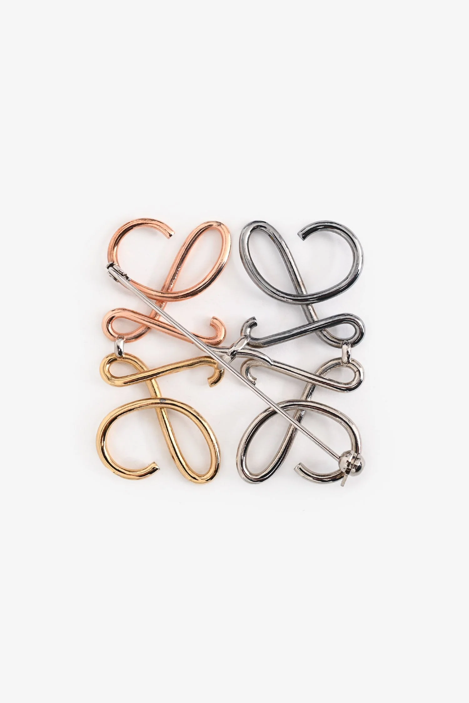 Loewe 3-Tone Metal Anagram Brooch - Image 2