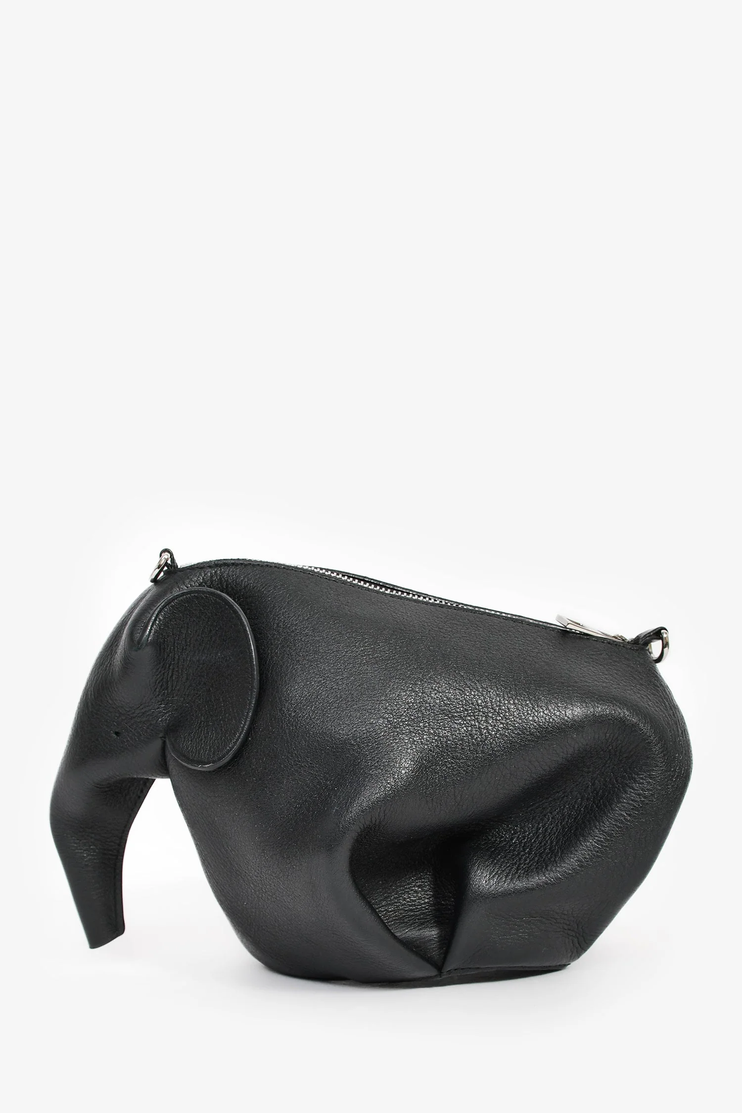 Loewe Black Leather Elephant Bag with Strap - Image 2