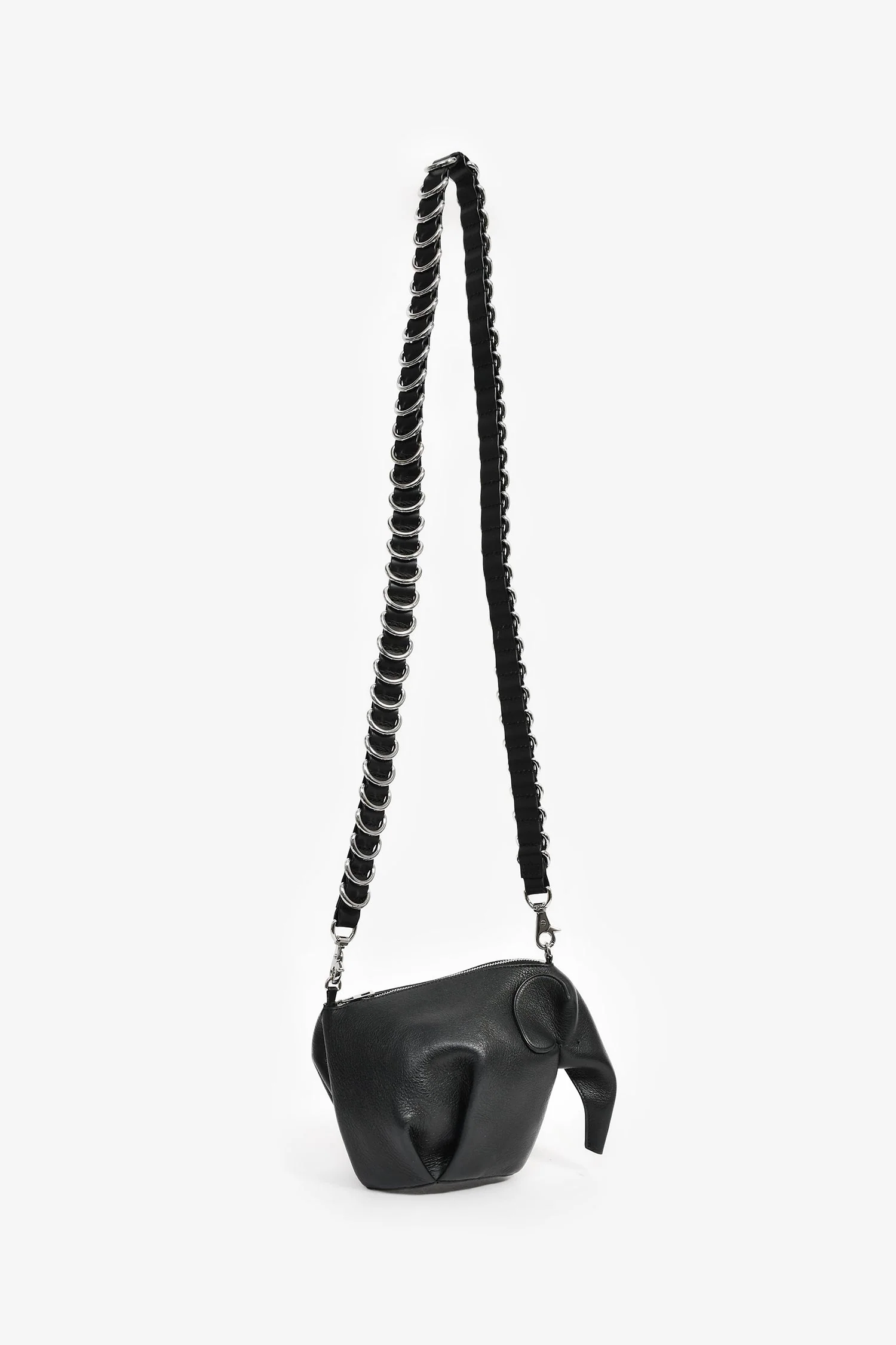 Loewe Black Leather Elephant Bag with Strap - Image 7