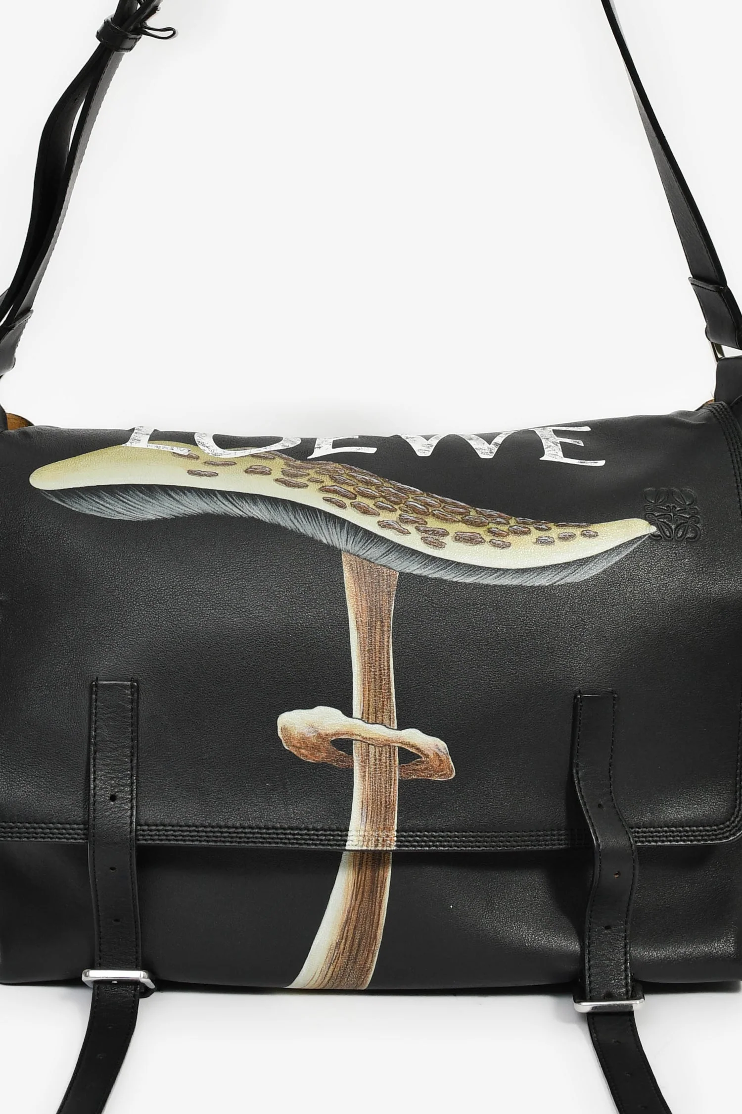 Loewe Black Leather Mushroom Messenger Bag - Image 6