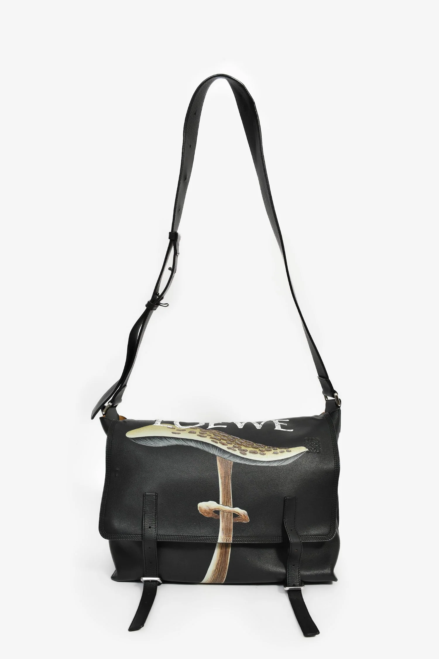 Loewe Black Leather Mushroom Messenger Bag - Image 8