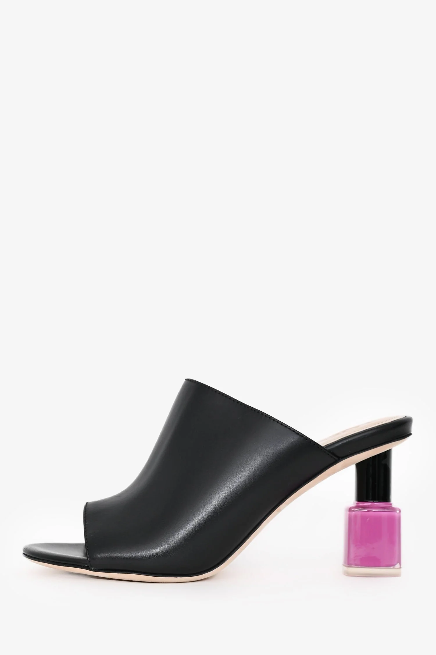 Loewe Black Leather Nail Polish Mules Size 36 - Image 4