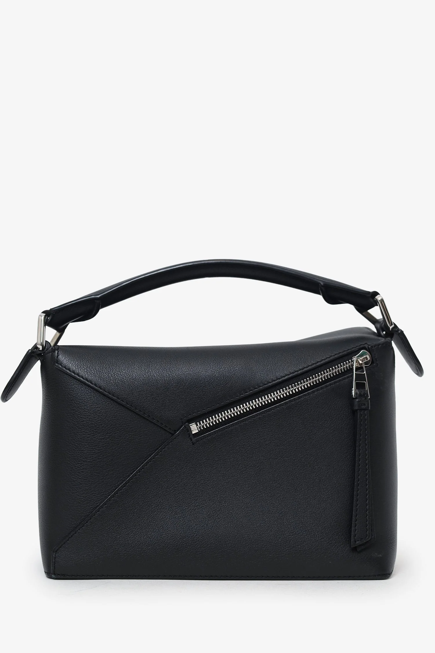 Loewe Black Leather Puzzle Small Edge Bag With Strap - Image 2