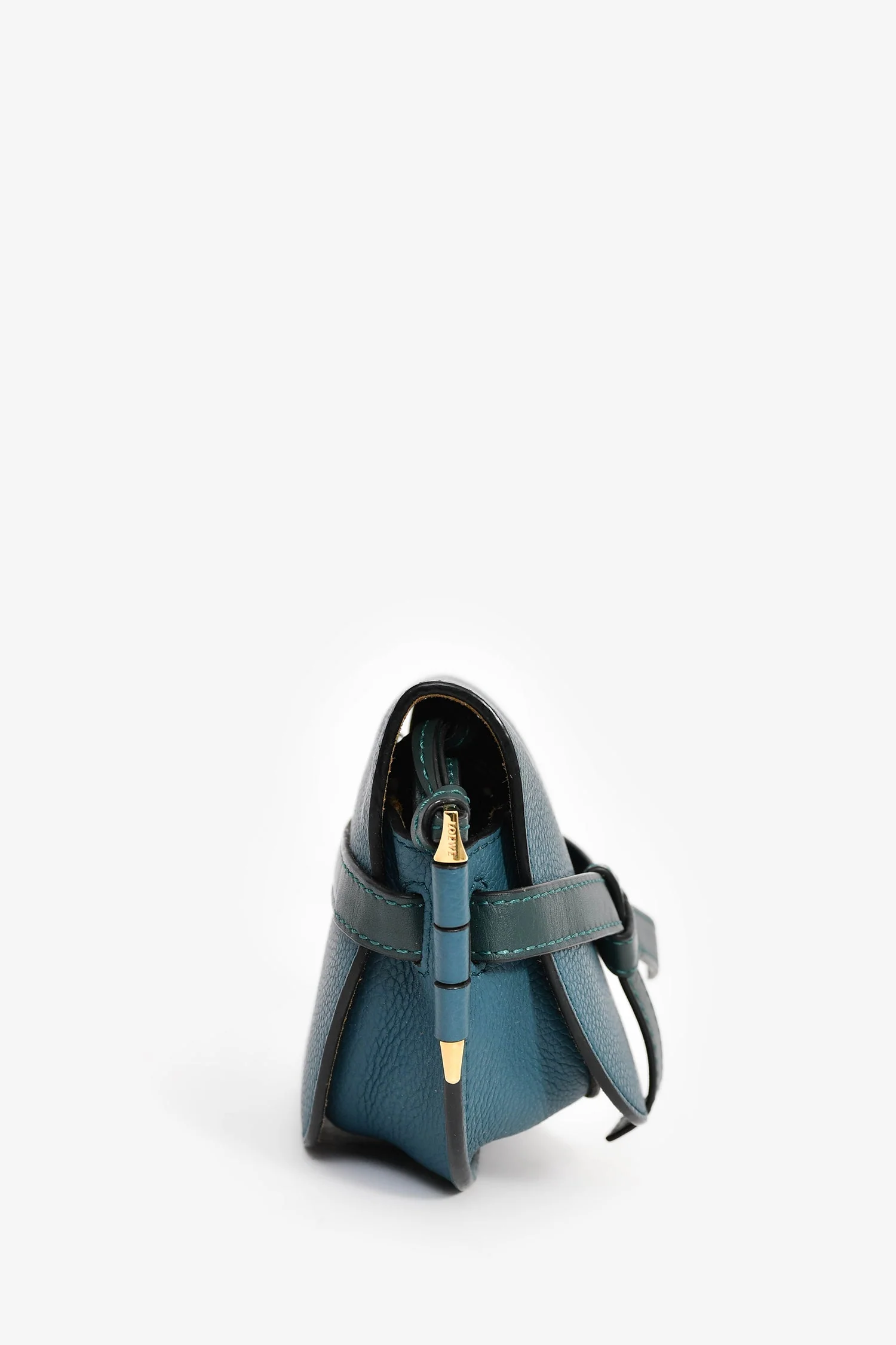 Loewe Blue Leather Mini 'Gate' Crossbody Bag - Image 3