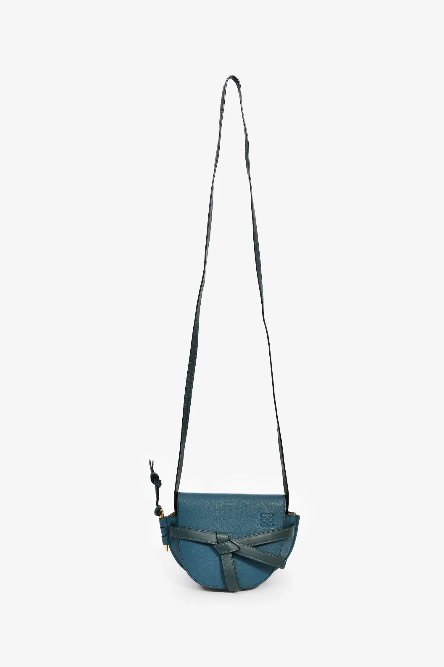 Loewe Blue Leather Mini 'Gate' Crossbody Bag - Image 6