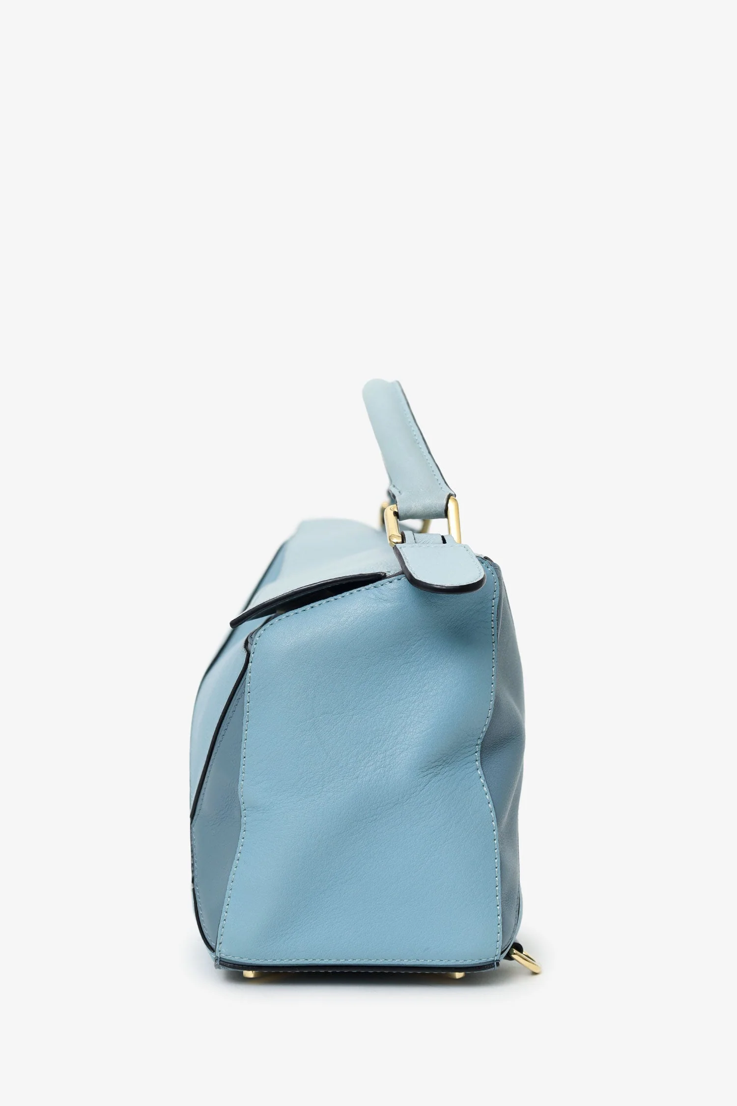 Loewe Blue Tricolour Calfskin Medium Puzzle Bag - Image 3