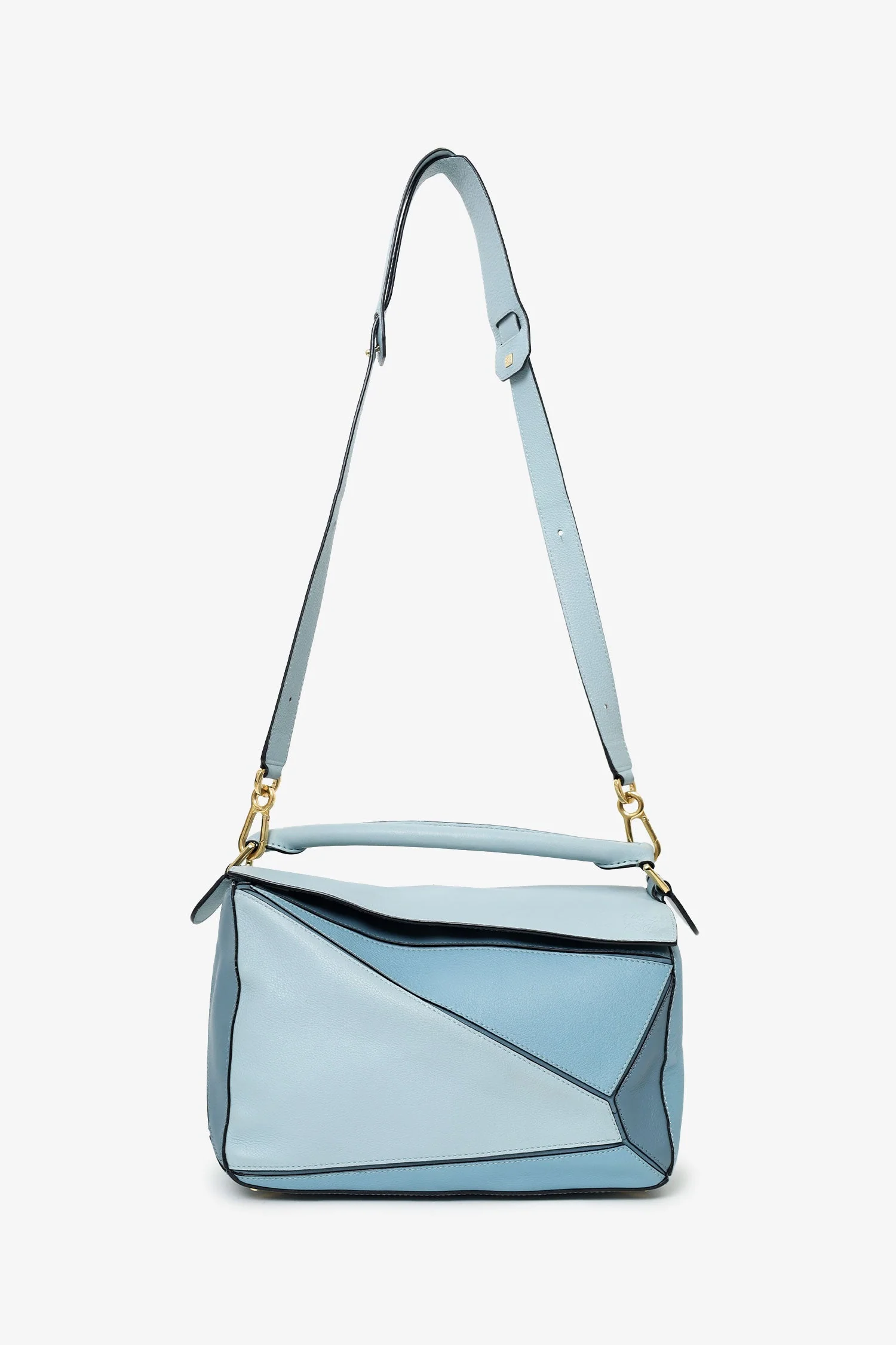Loewe Blue Tricolour Calfskin Medium Puzzle Bag - Image 7