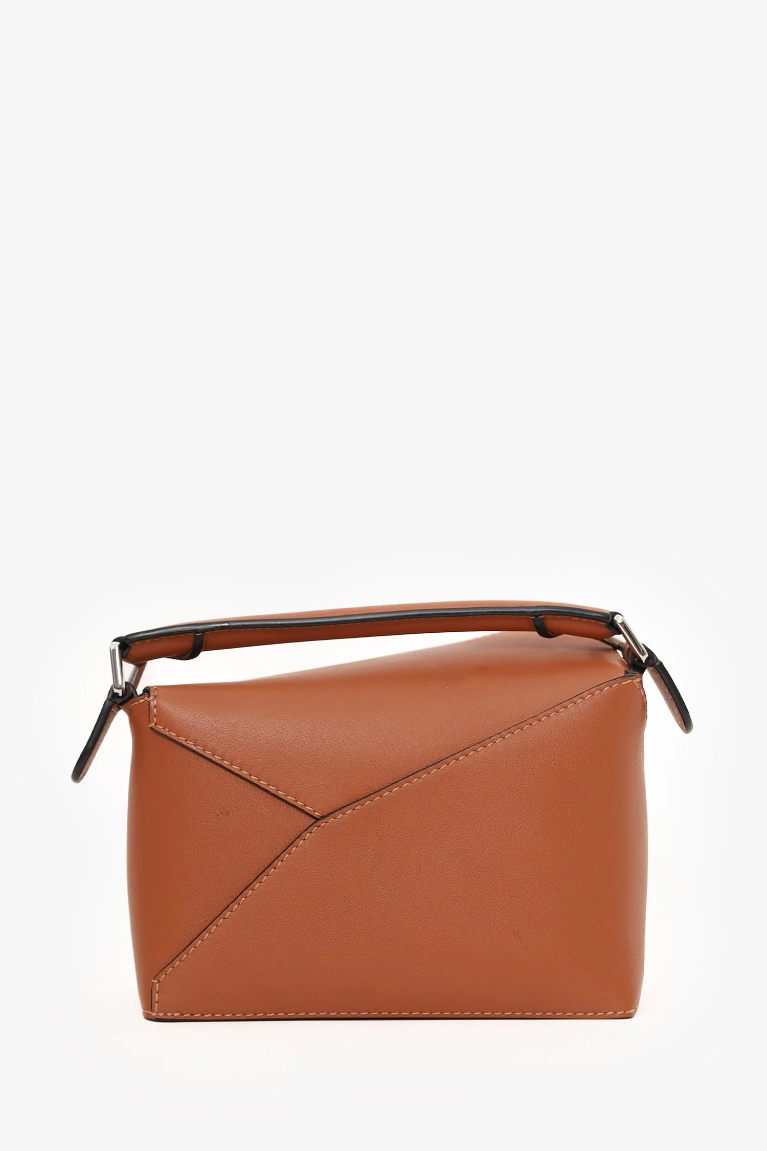 Loewe Brown Leather Mini Puzzle Crossbody With Strap - Image 3