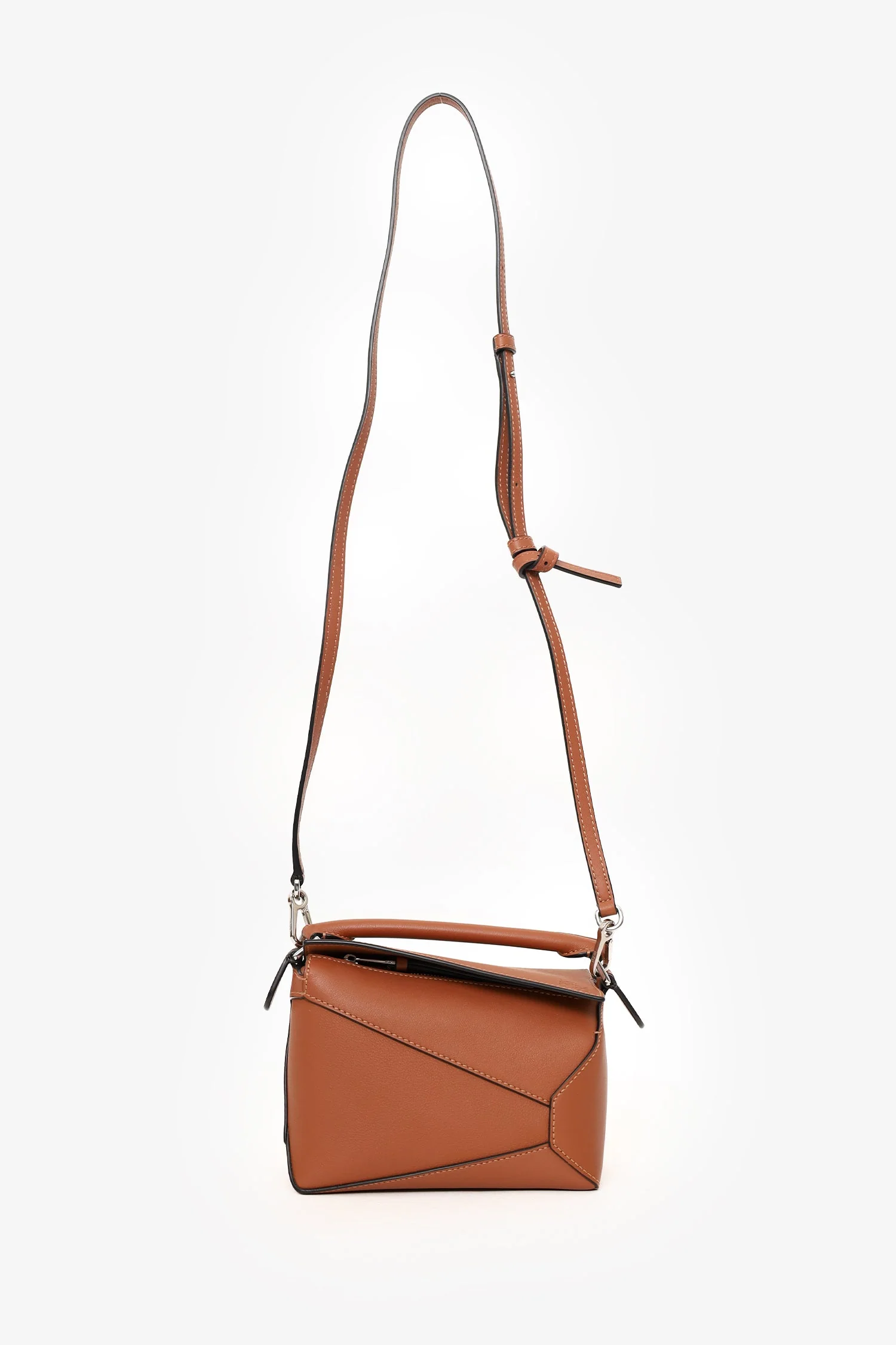 Loewe Brown Leather Mini Puzzle Crossbody With Strap - Image 6