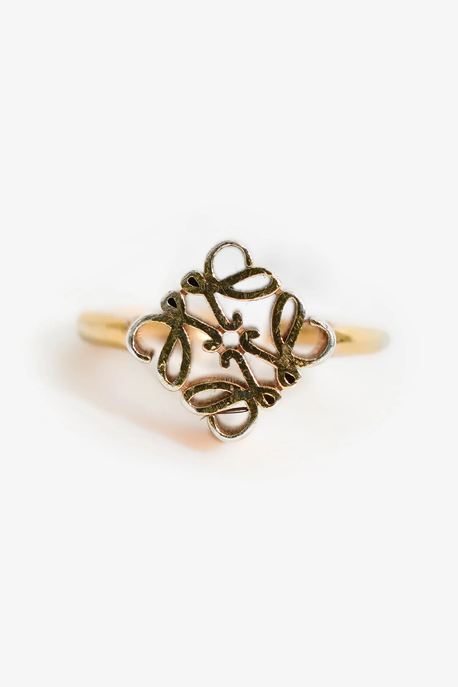 Loewe Gold Tone 'Anagram Cube' Ring Size 6 - Image 2