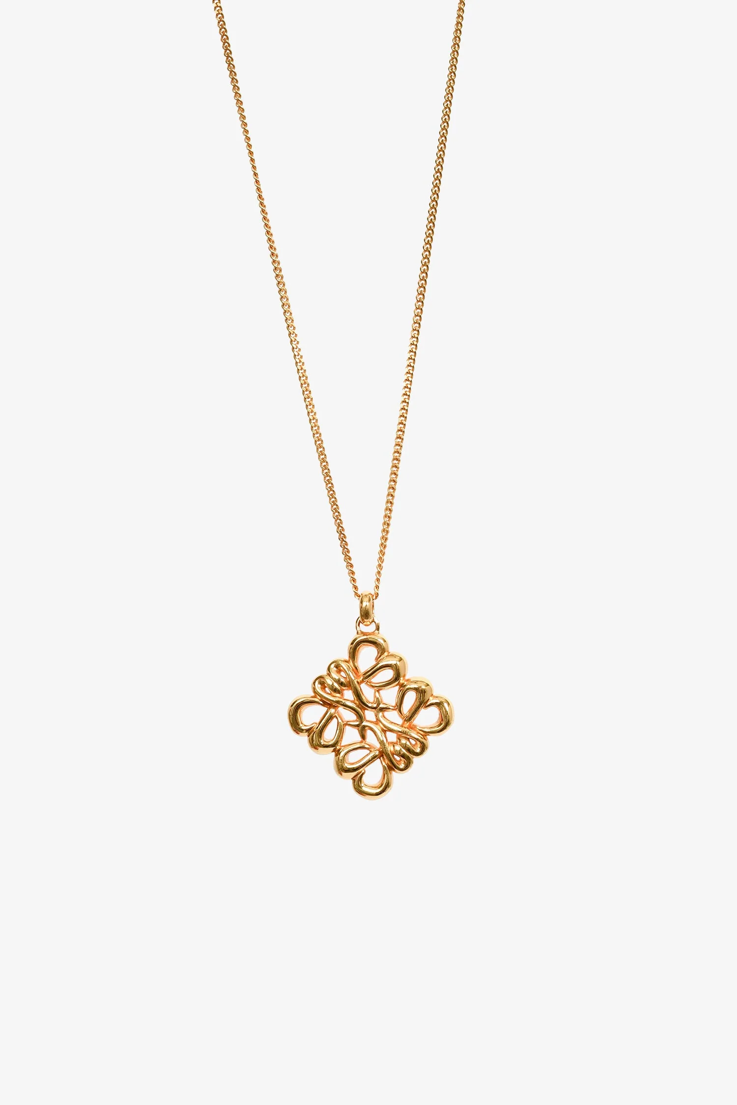 Loewe Gold Tone Anagram Pendant Necklace - Image 2