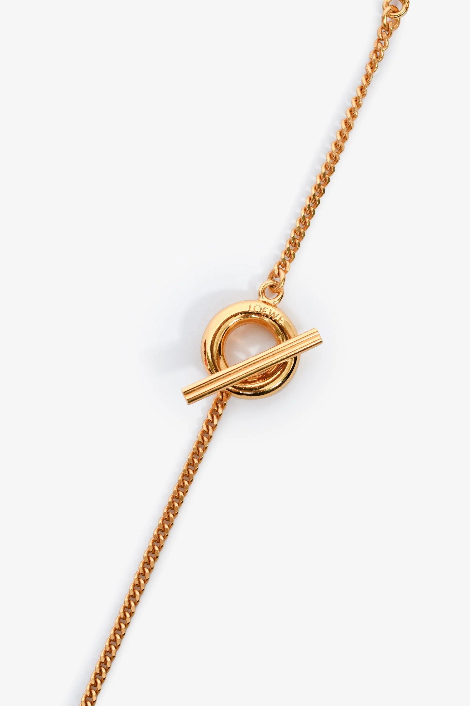 Loewe Gold Tone Anagram Pendant Necklace - Image 3