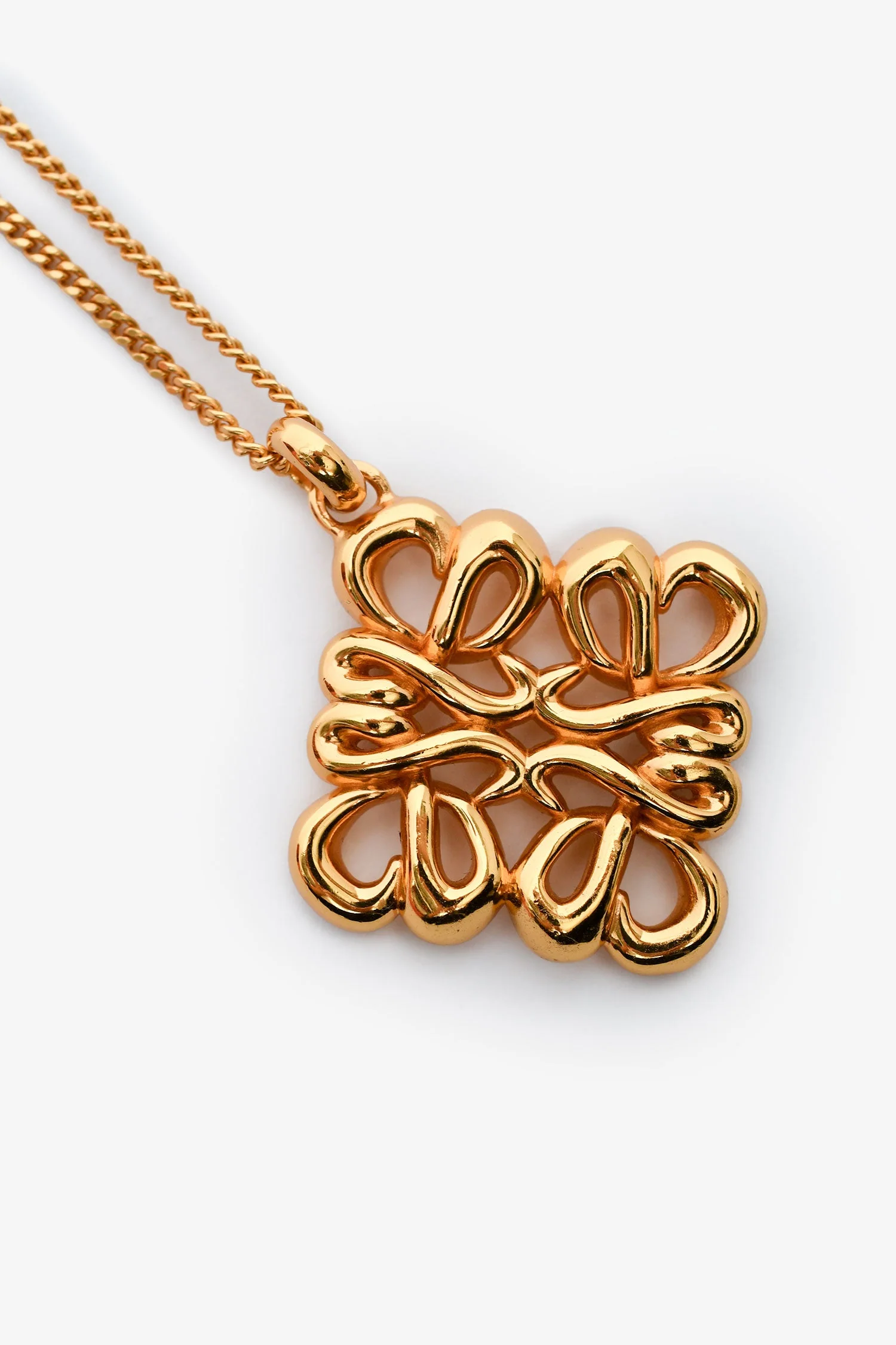 Loewe Gold Tone Anagram Pendant Necklace - Image 4