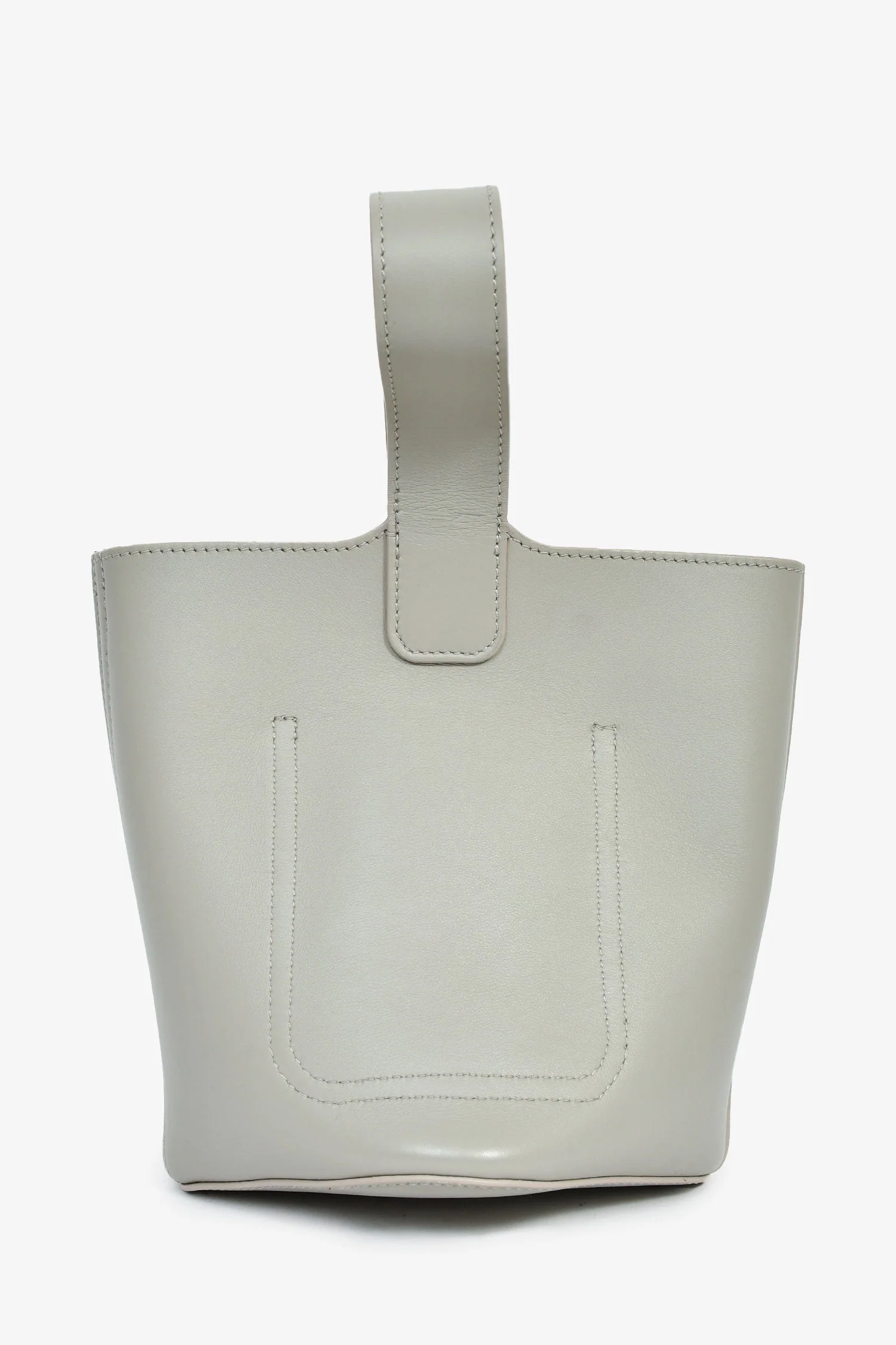 Loewe Grey Leather 'Pebble' Mini Bucket Bag - Image 2