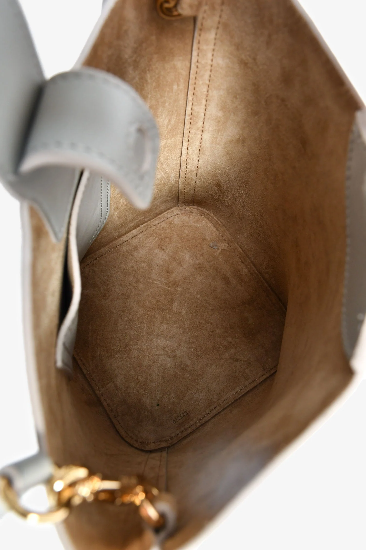 Loewe Grey Leather 'Pebble' Mini Bucket Bag - Image 6