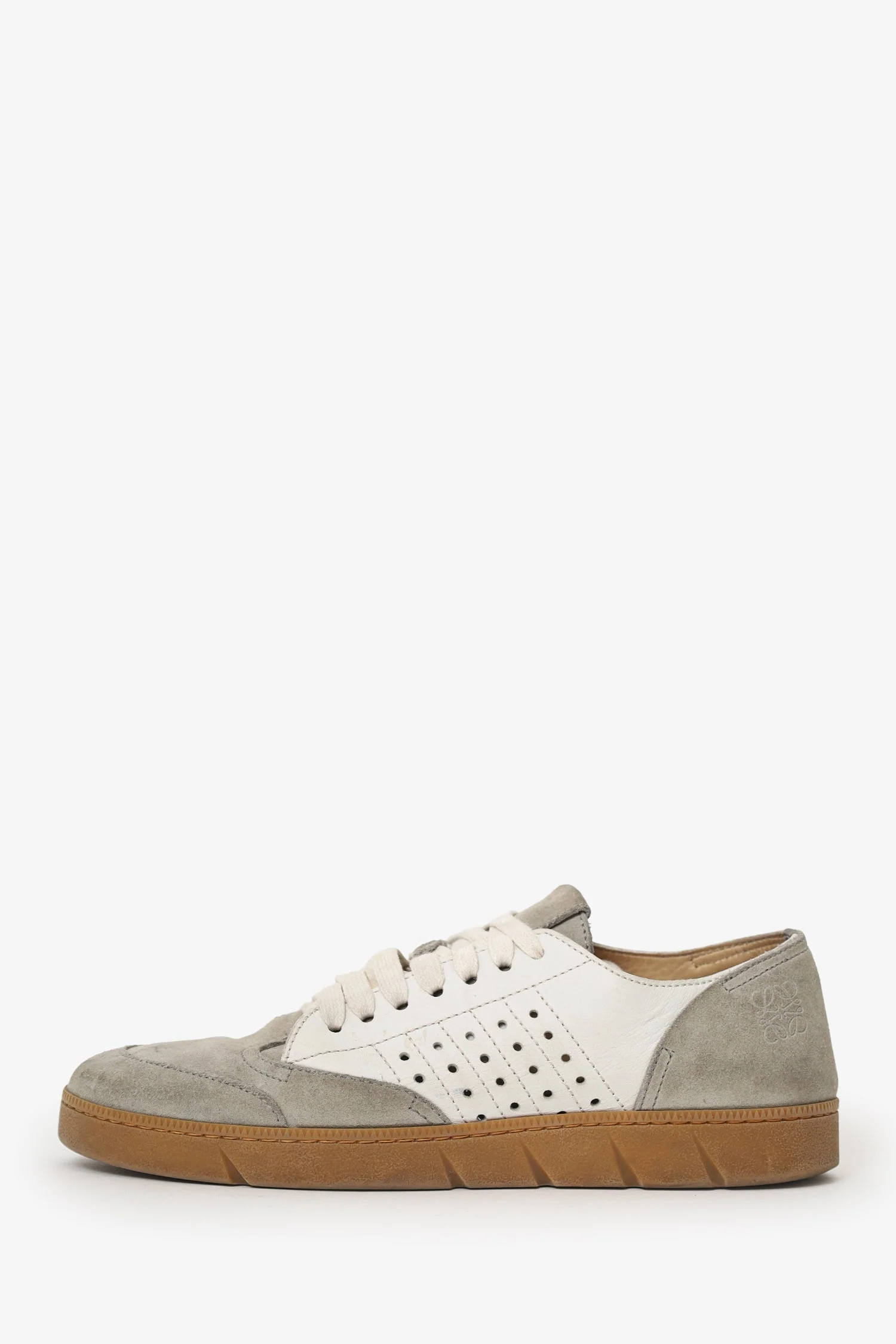 Loewe Khaki Suede/Leather Low Top Sneakers Size 40 Mens - Image 5