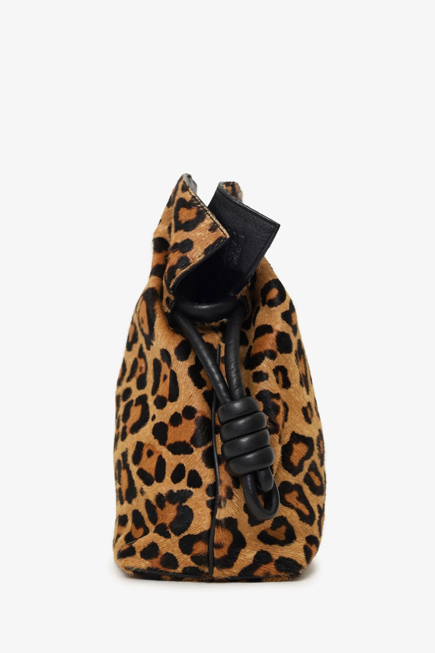 Loewe Leopard Pony Hair Flamenco Knot Bag - Image 4