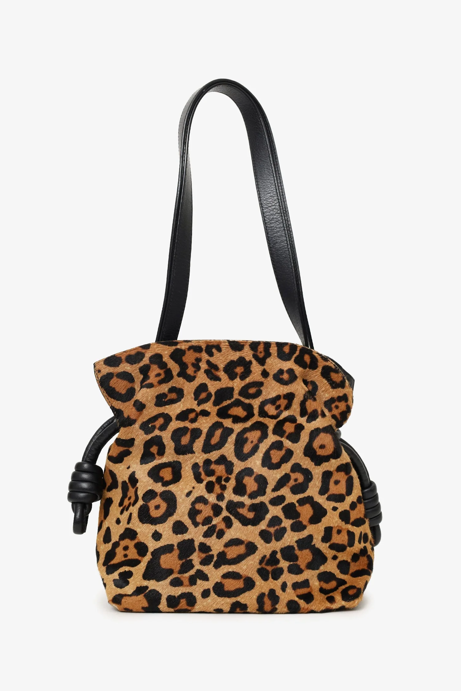 Loewe Leopard Pony Hair Flamenco Knot Bag - Image 7