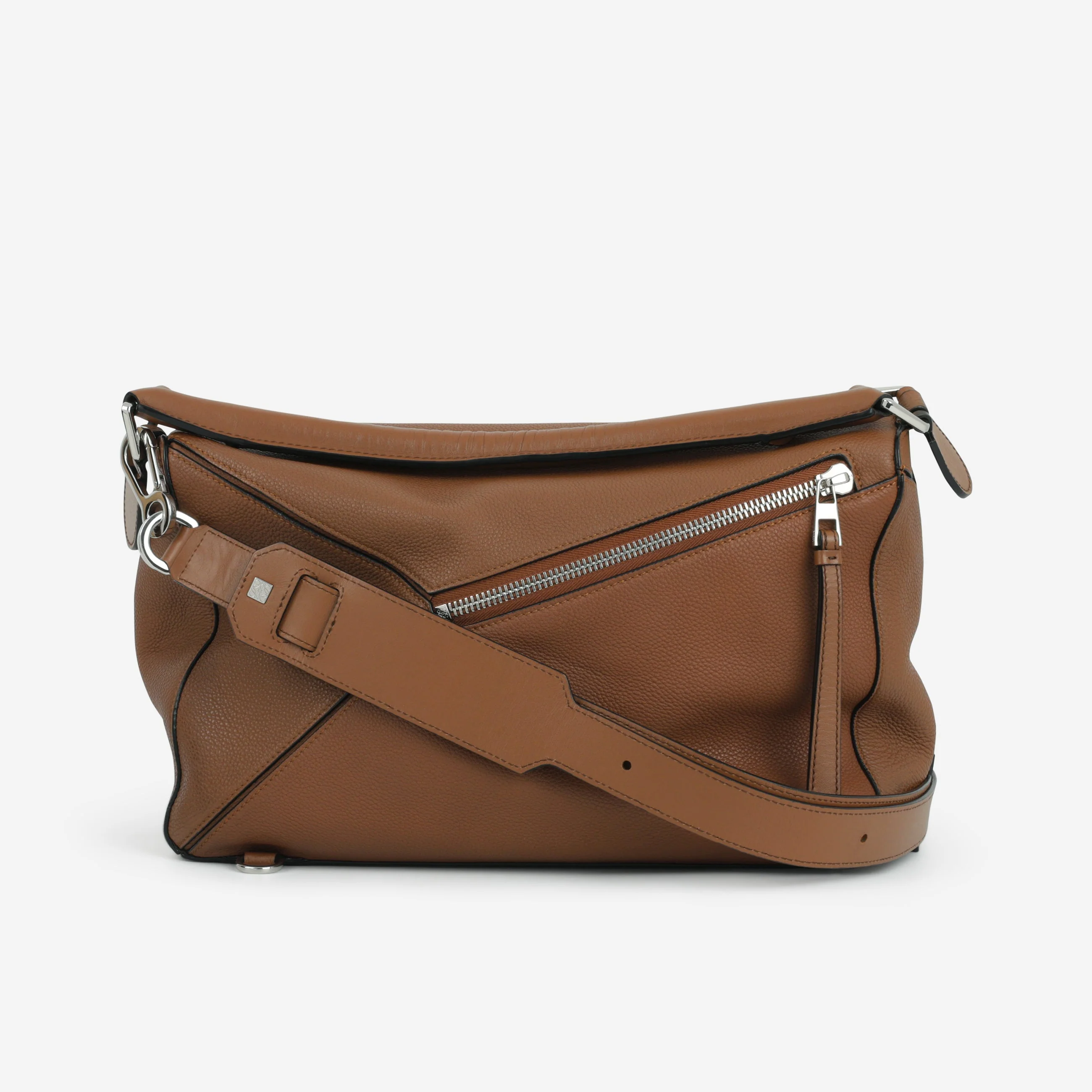 Loewe Large Puzzle Bag - Brown Grained Calfskin | Palladium Hardware - Image 3