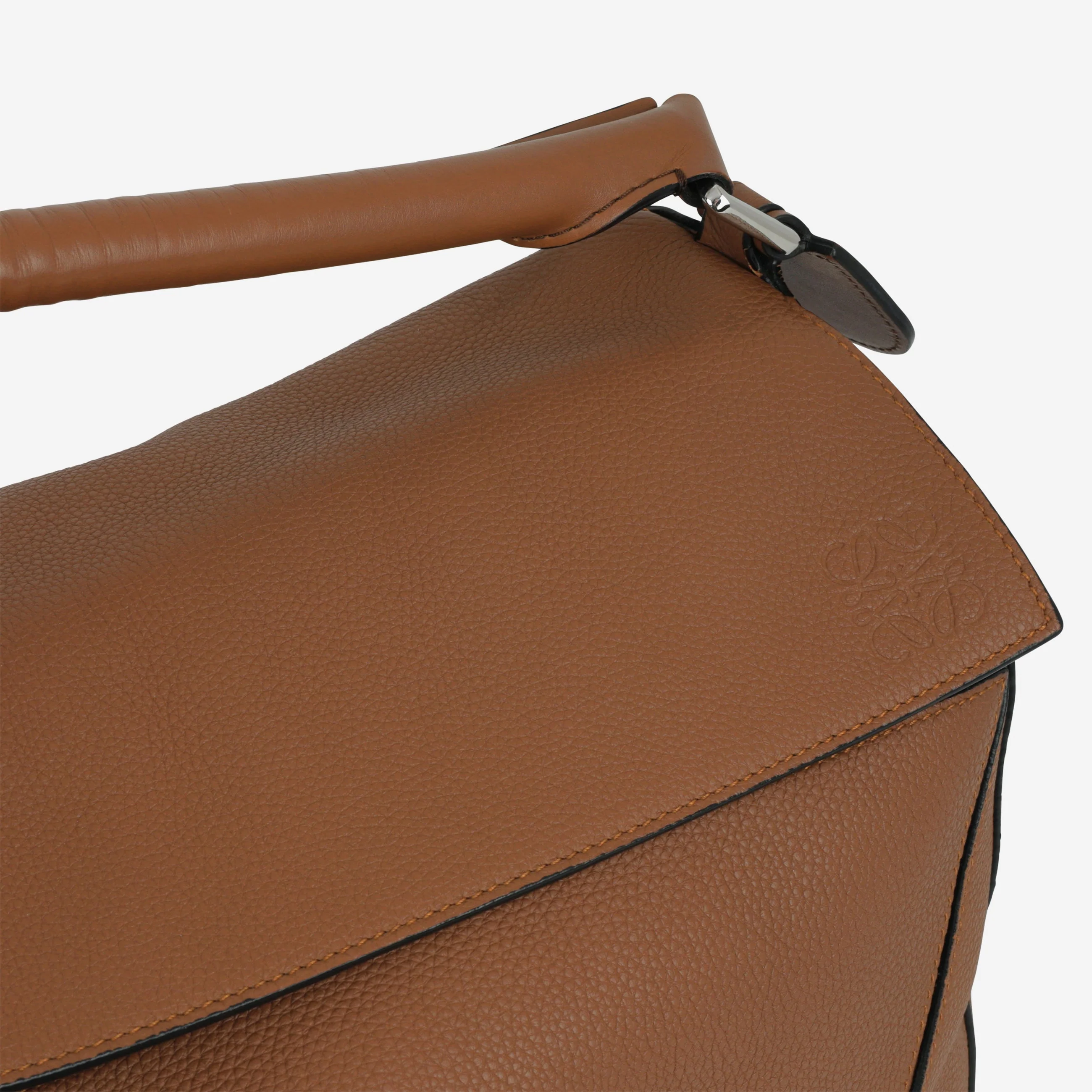 Loewe Large Puzzle Bag - Brown Grained Calfskin | Palladium Hardware - Image 6