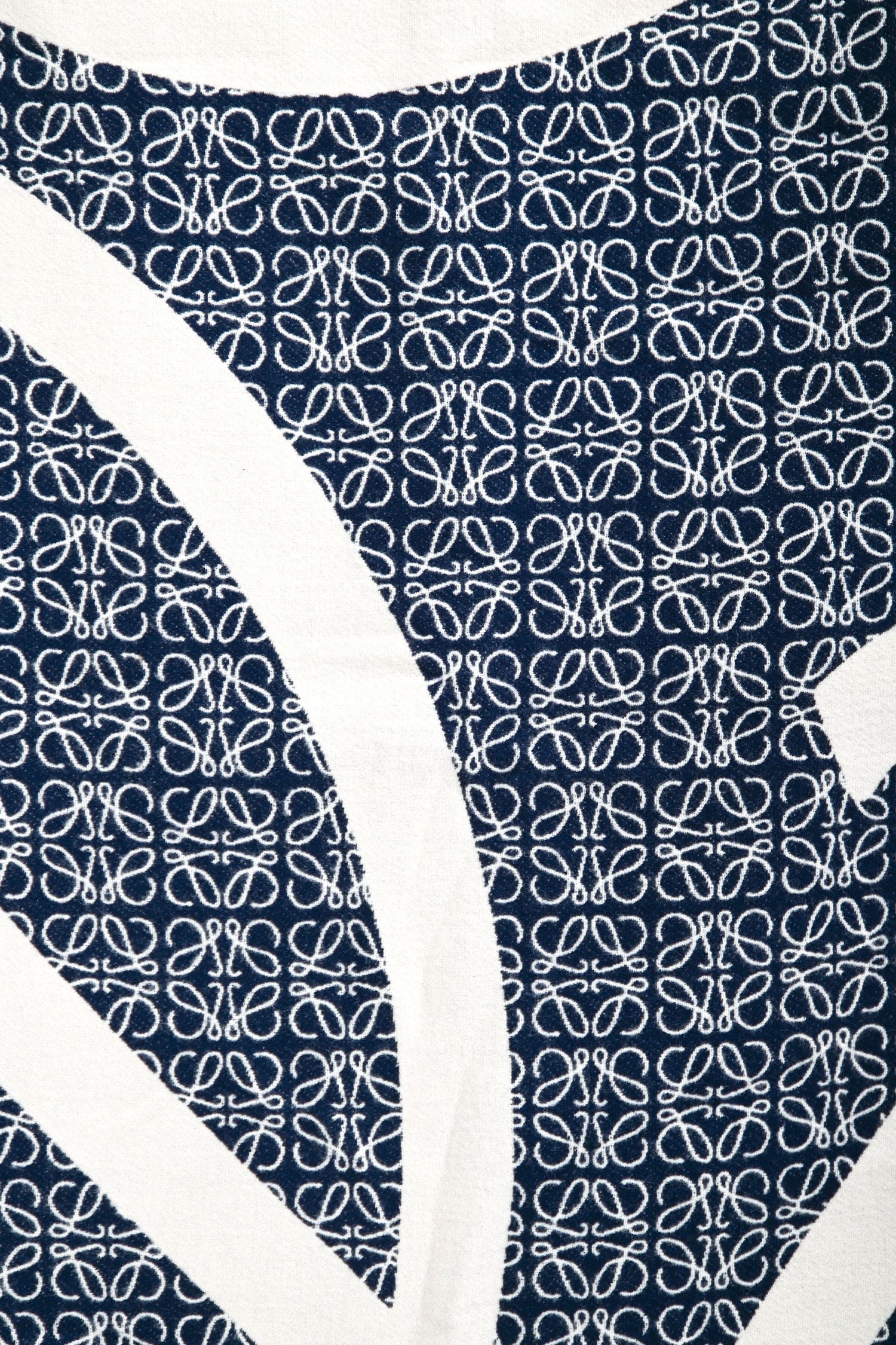 Loewe Navy/Cream Wool Anagram Blanket - Image 2