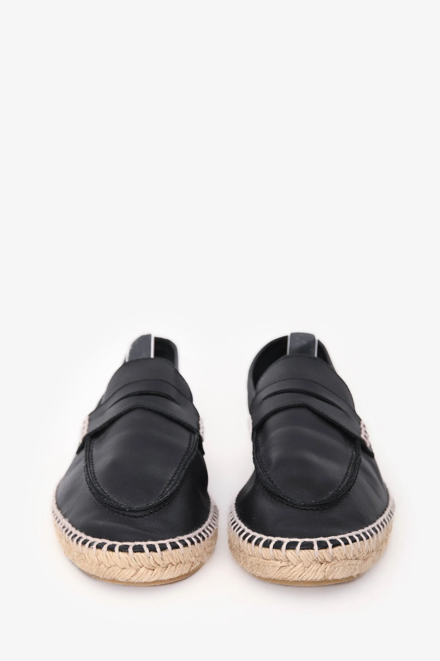 Loewe Navy Leather Espadrille Loafers Size 40 - Image 3