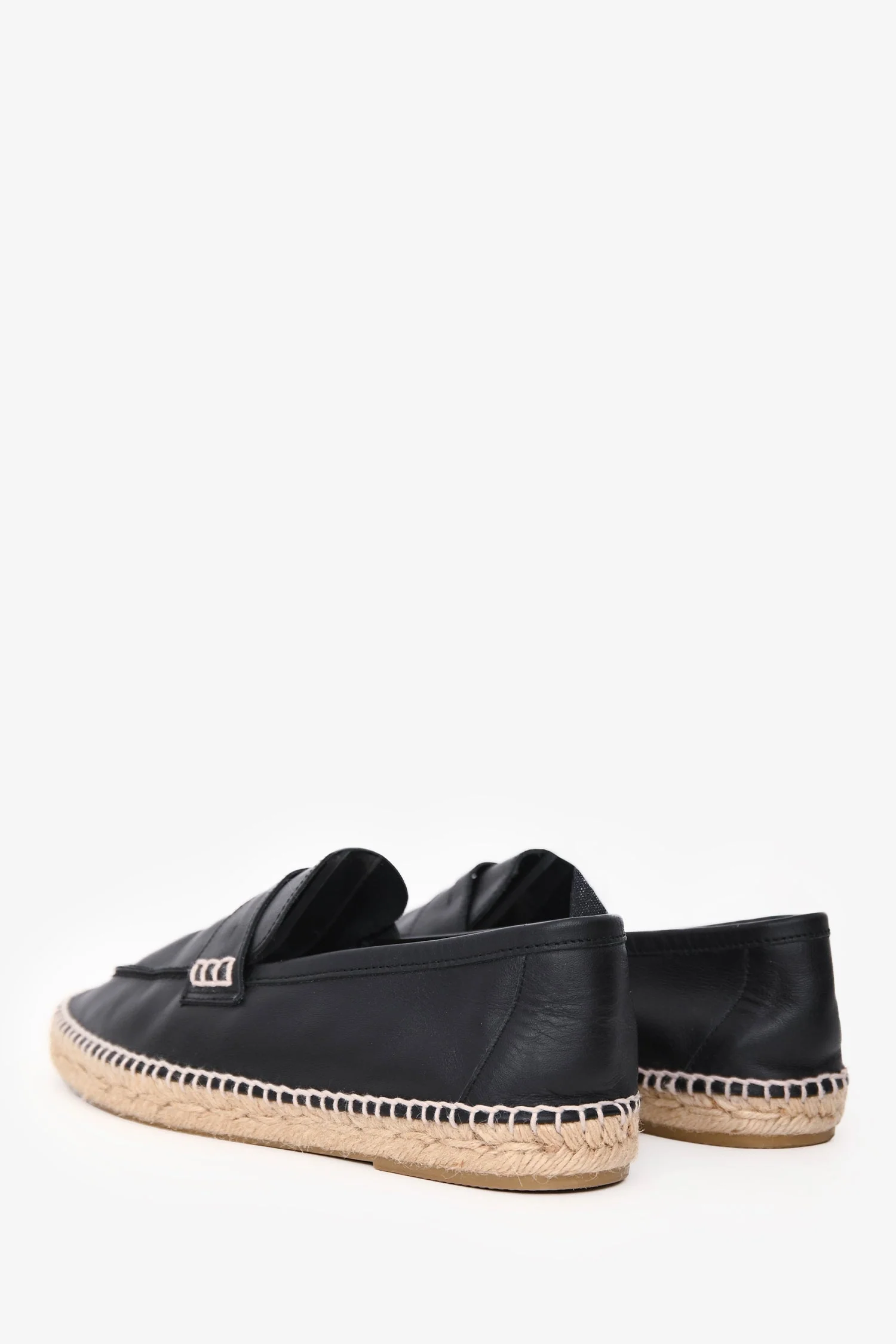 Loewe Navy Leather Espadrille Loafers Size 40 - Image 4