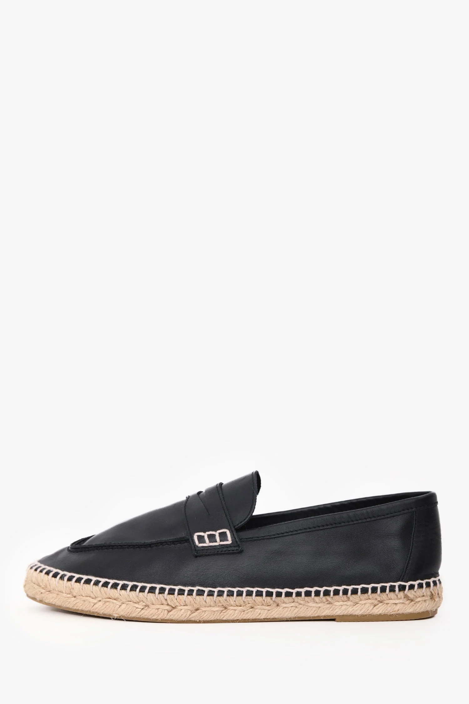 Loewe Navy Leather Espadrille Loafers Size 40 - Image 5