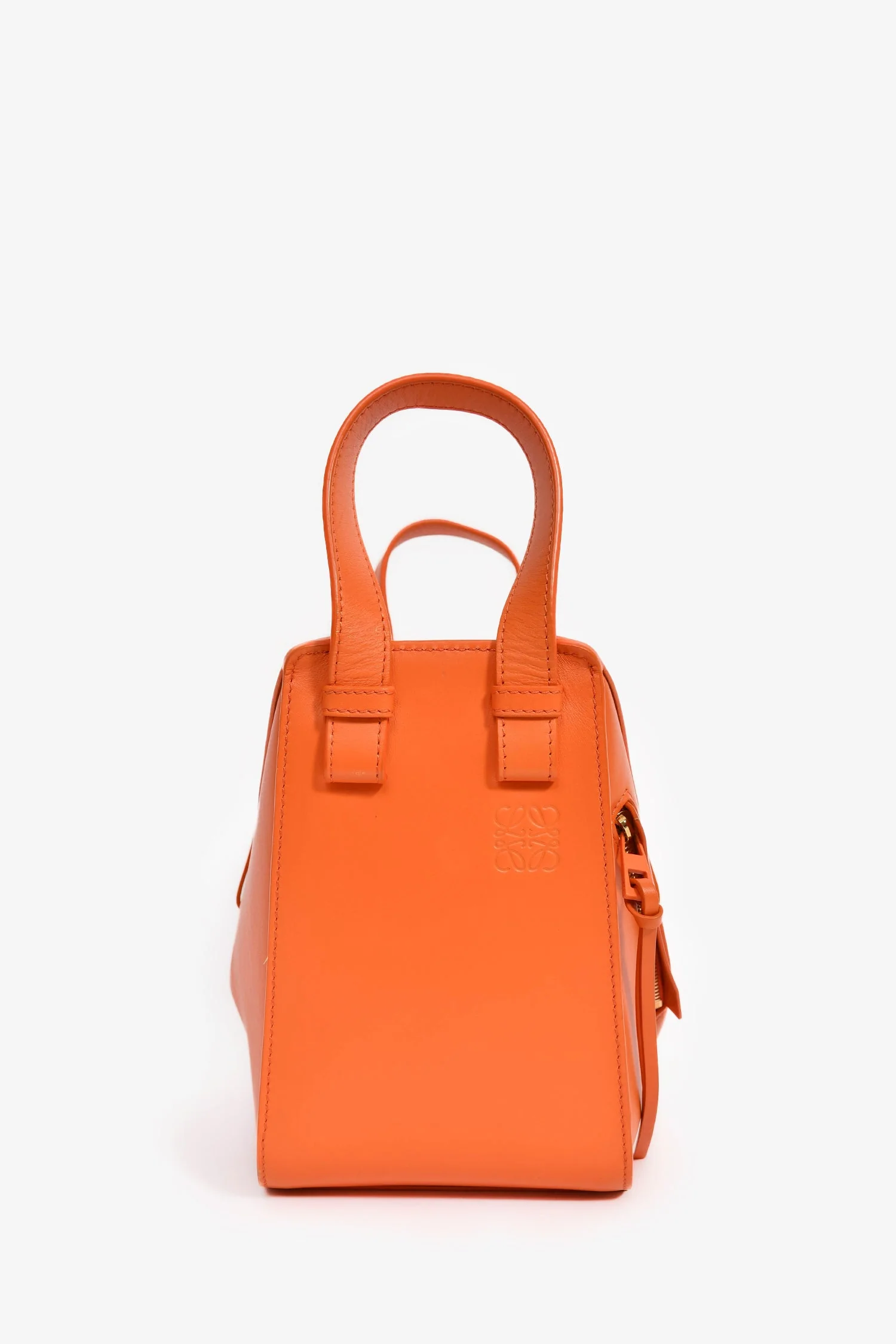 Loewe Orange Leather 'Hammock' Tote with Strap - Image 3
