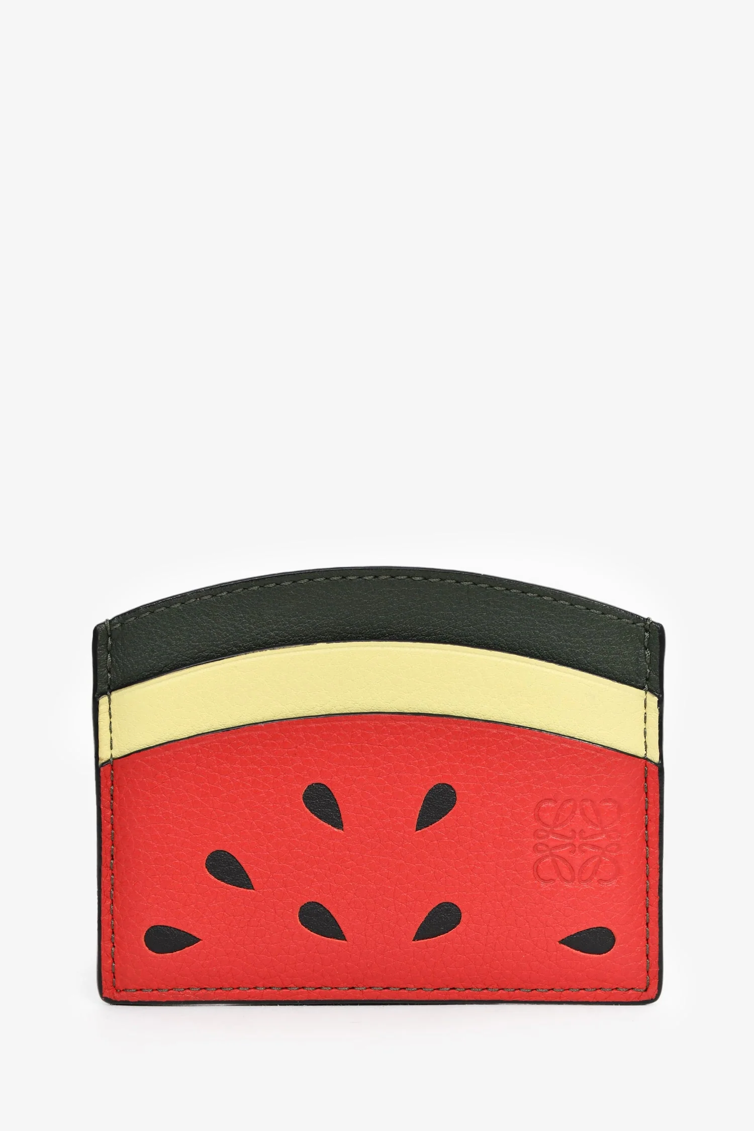 Loewe Red/Green/Cream Leather Watermelon Cardholder - Image 2