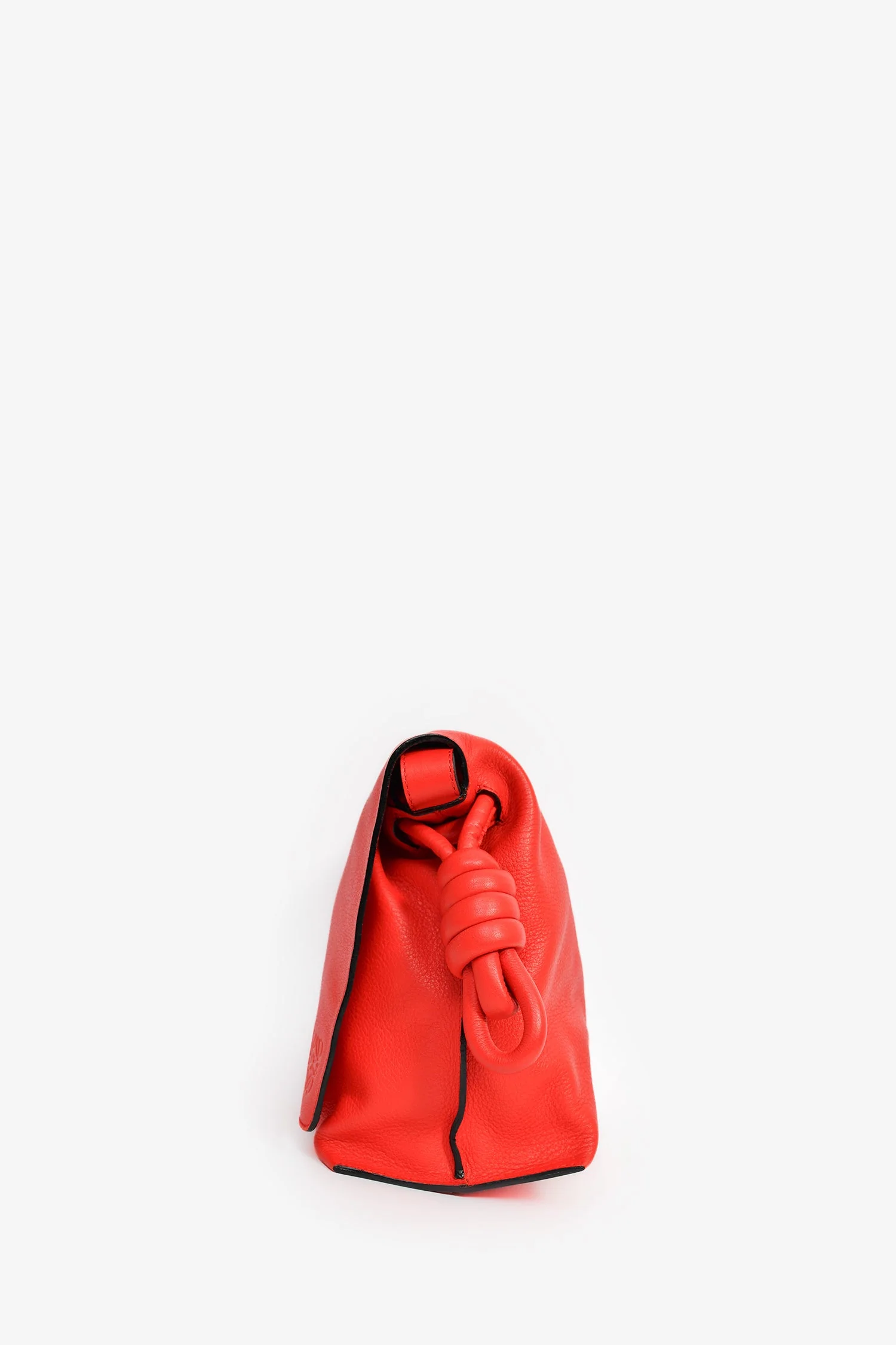 Loewe Red Leather Large Flamenco Knot Front Flap Crossbody - Image 4