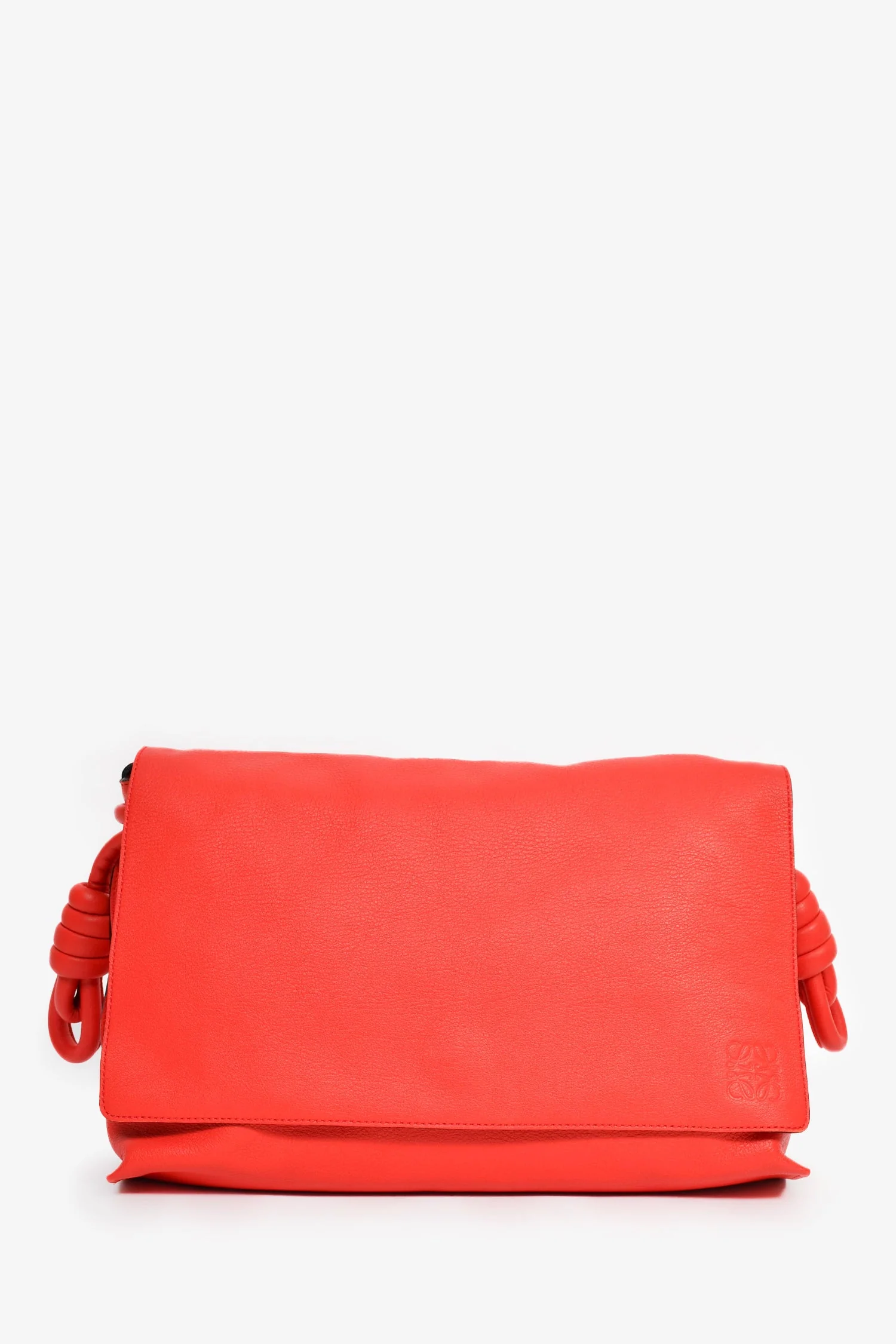 Loewe Red Leather Large Flamenco Knot Front Flap Crossbody - Image 7