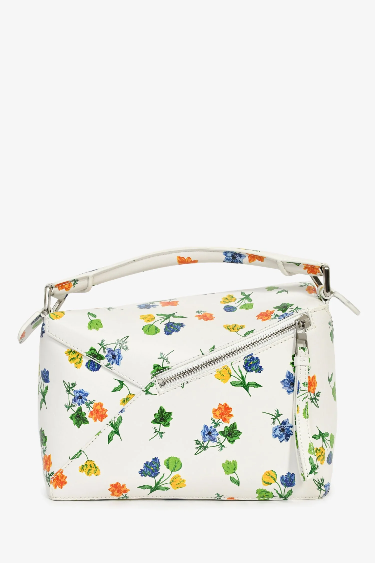 Loewe White/Multicolour Leather Small 'Flower Bianco' Puzzle Bag - Image 2