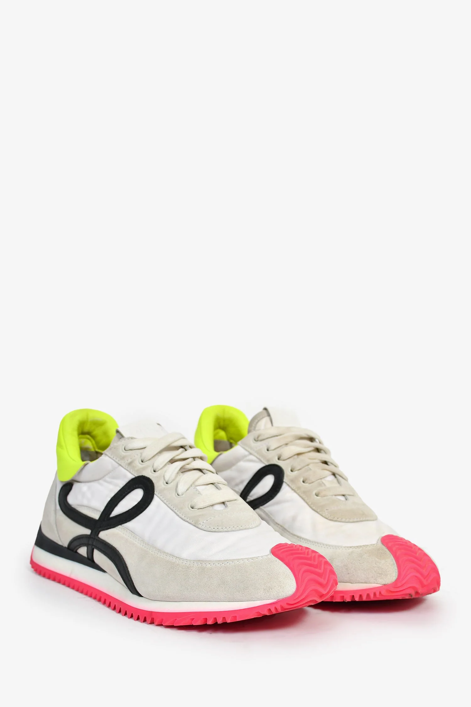Loewe White/Neon Suede Flow Runner Sneaker Size 41 - Image 2