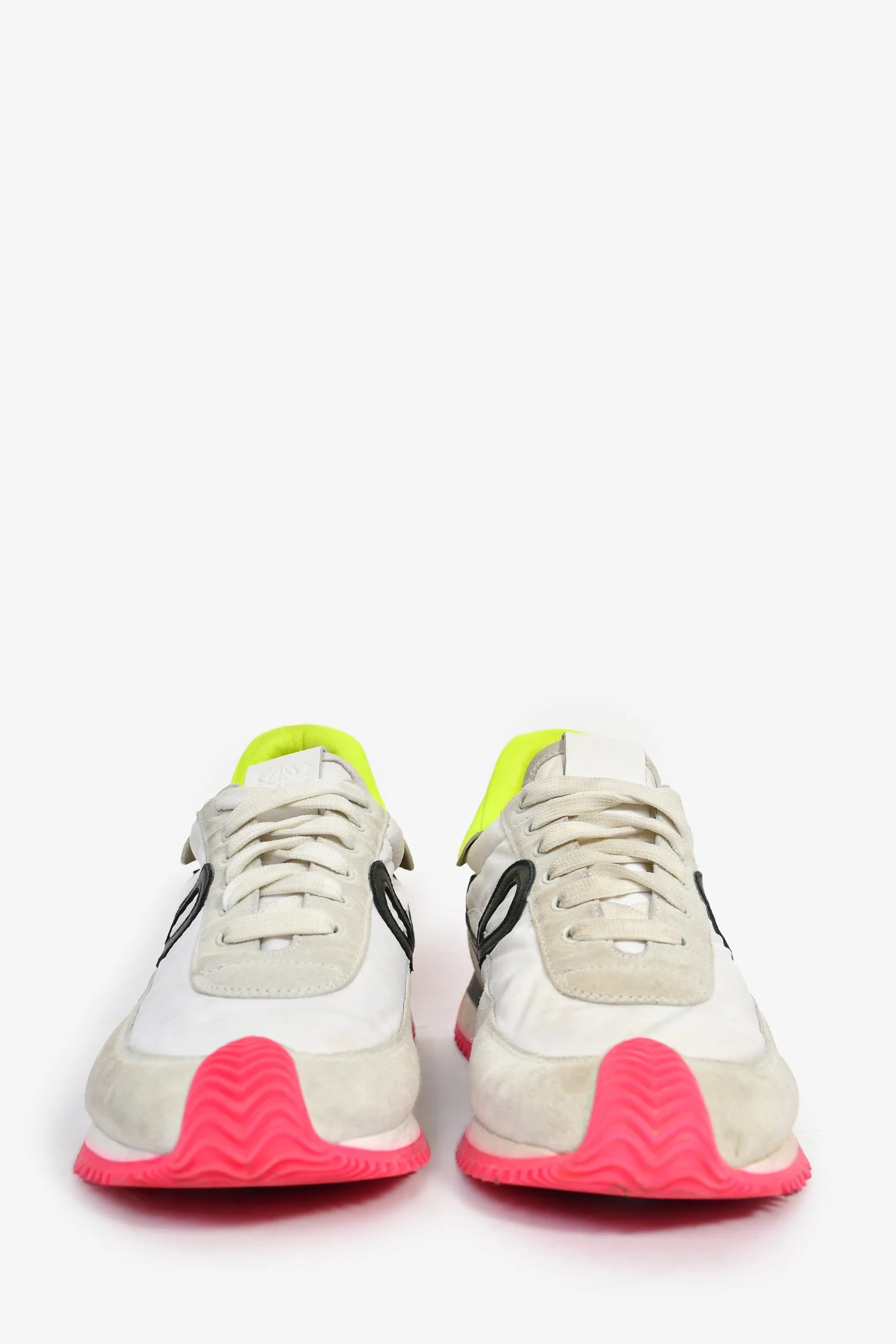 Loewe White/Neon Suede Flow Runner Sneaker Size 41 - Image 3