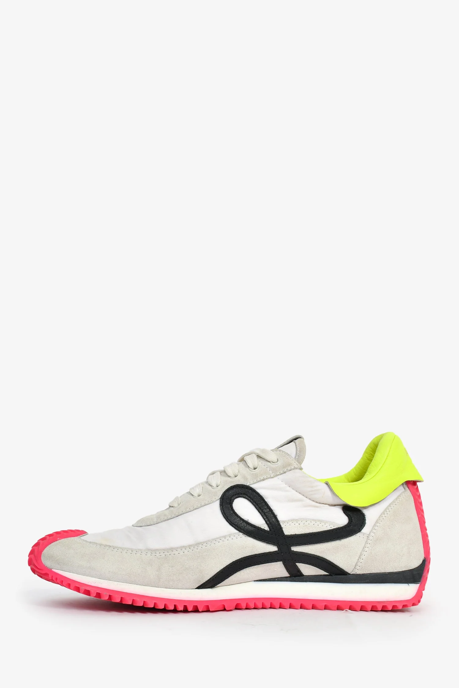 Loewe White/Neon Suede Flow Runner Sneaker Size 41 - Image 4
