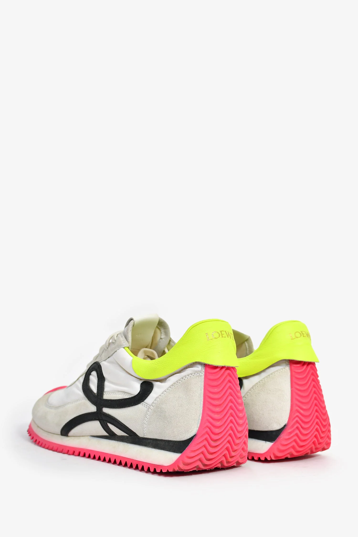 Loewe White/Neon Suede Flow Runner Sneaker Size 41 - Image 5