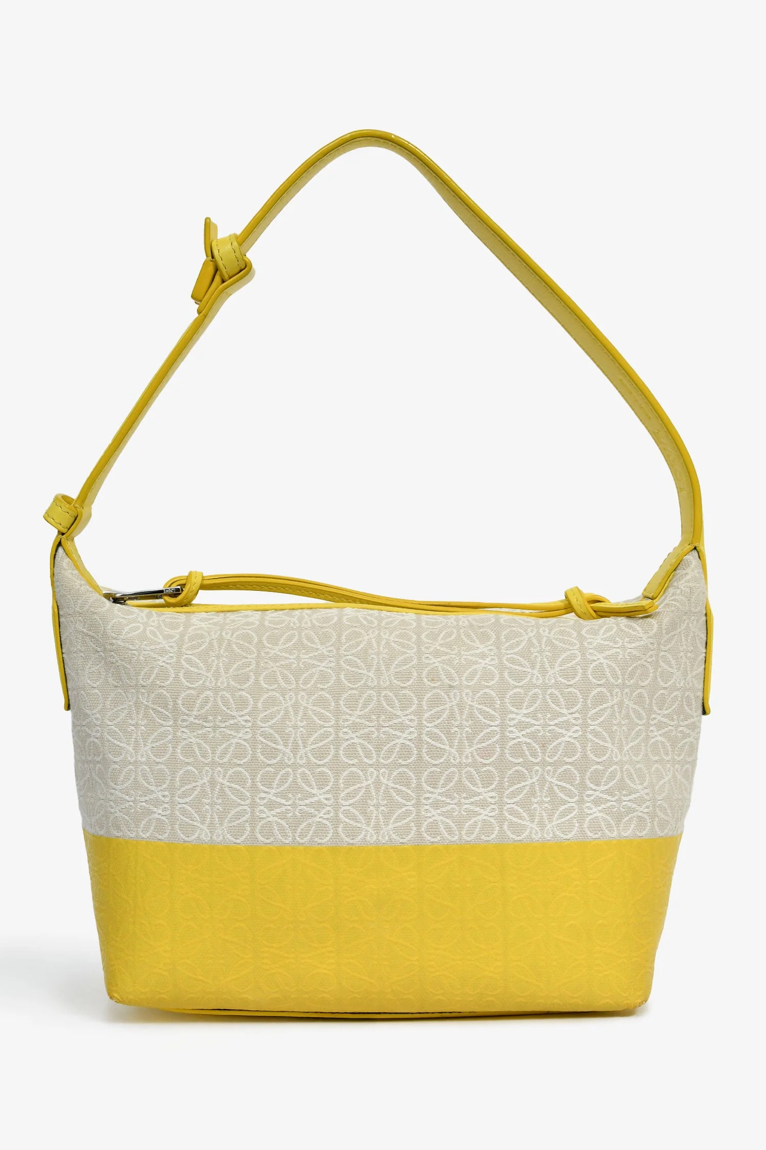 Loewe Yellow Leather Canvas 'Cubi' Shoulder Bag - Image 2