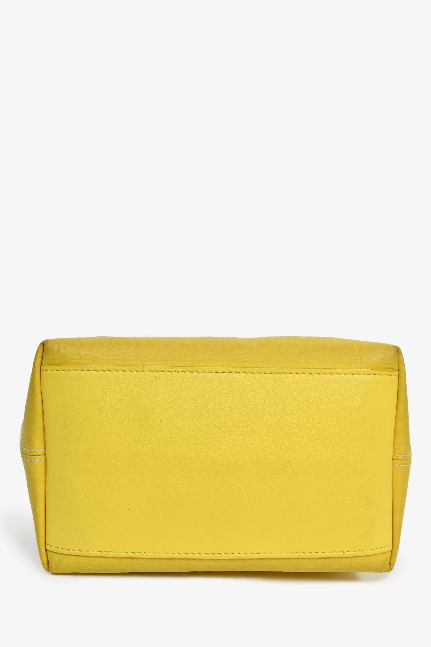 Loewe Yellow Leather Canvas 'Cubi' Shoulder Bag - Image 5