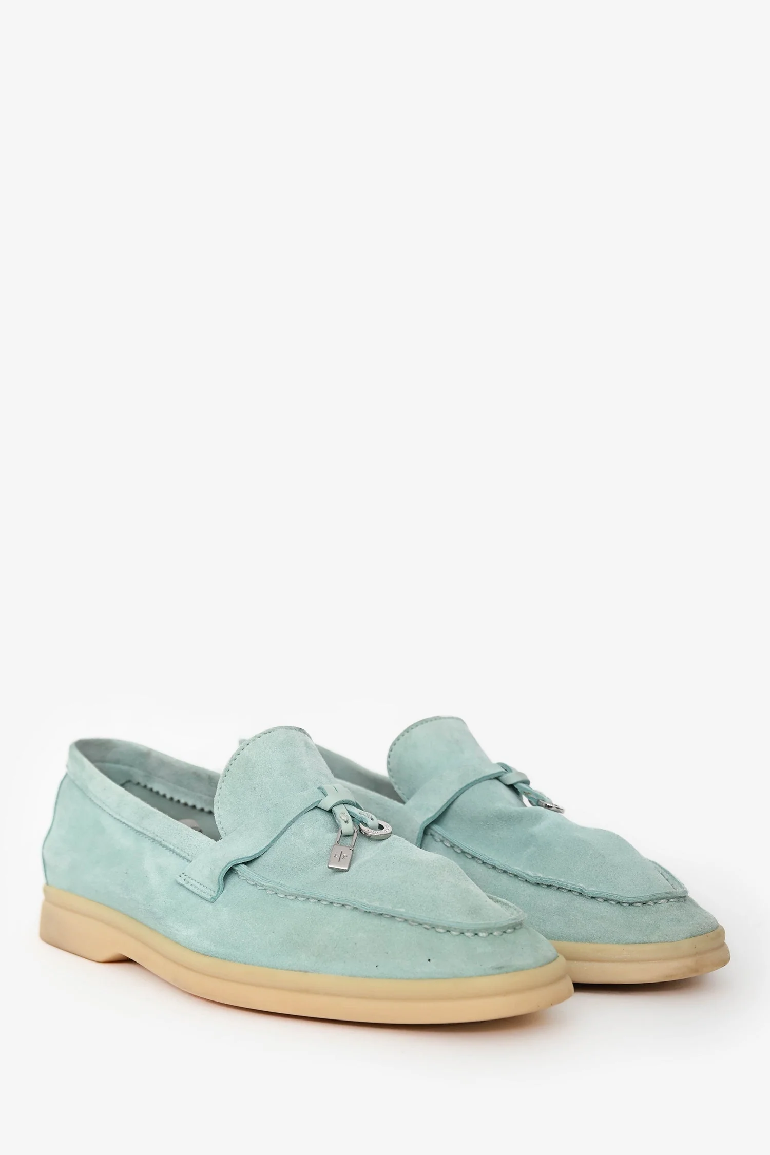 Loro Piana Blue Suede 'Summer Charms' Loafers Size 37 - Image 2