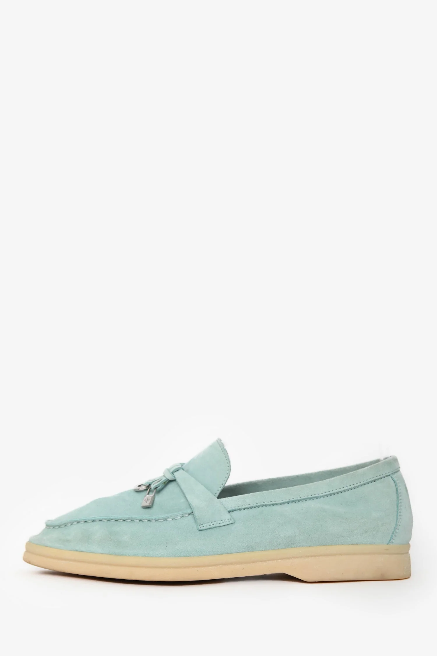 Loro Piana Blue Suede 'Summer Charms' Loafers Size 37 - Image 5