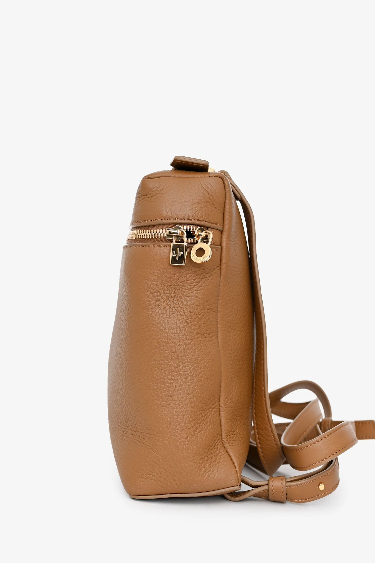 Loro Piana Brown Grained Leather Extra Pocket Backpack with Strap - Image 3