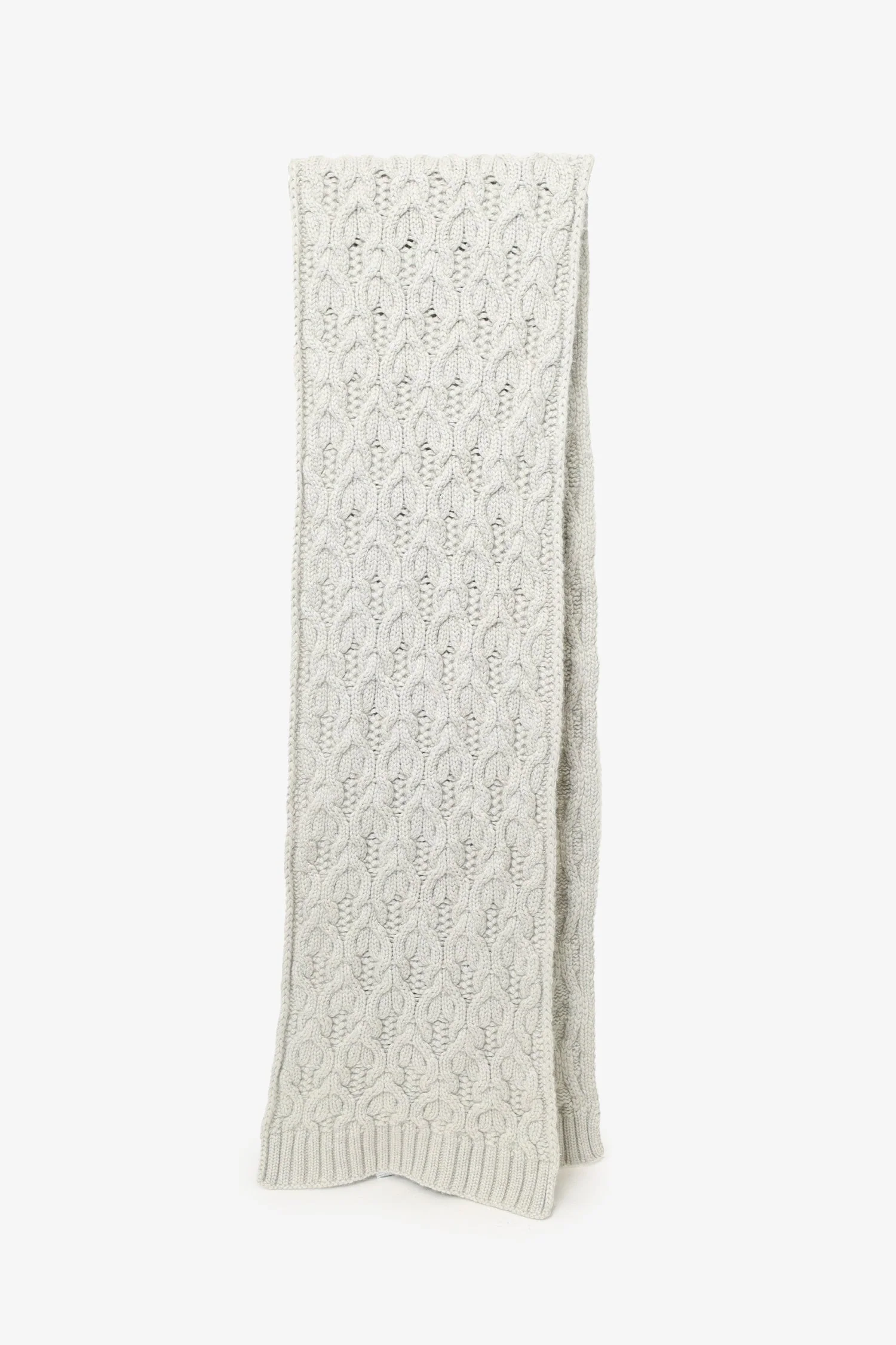 Loro Piana Grey Baby Cashmere Knitted Scarf - Image 4